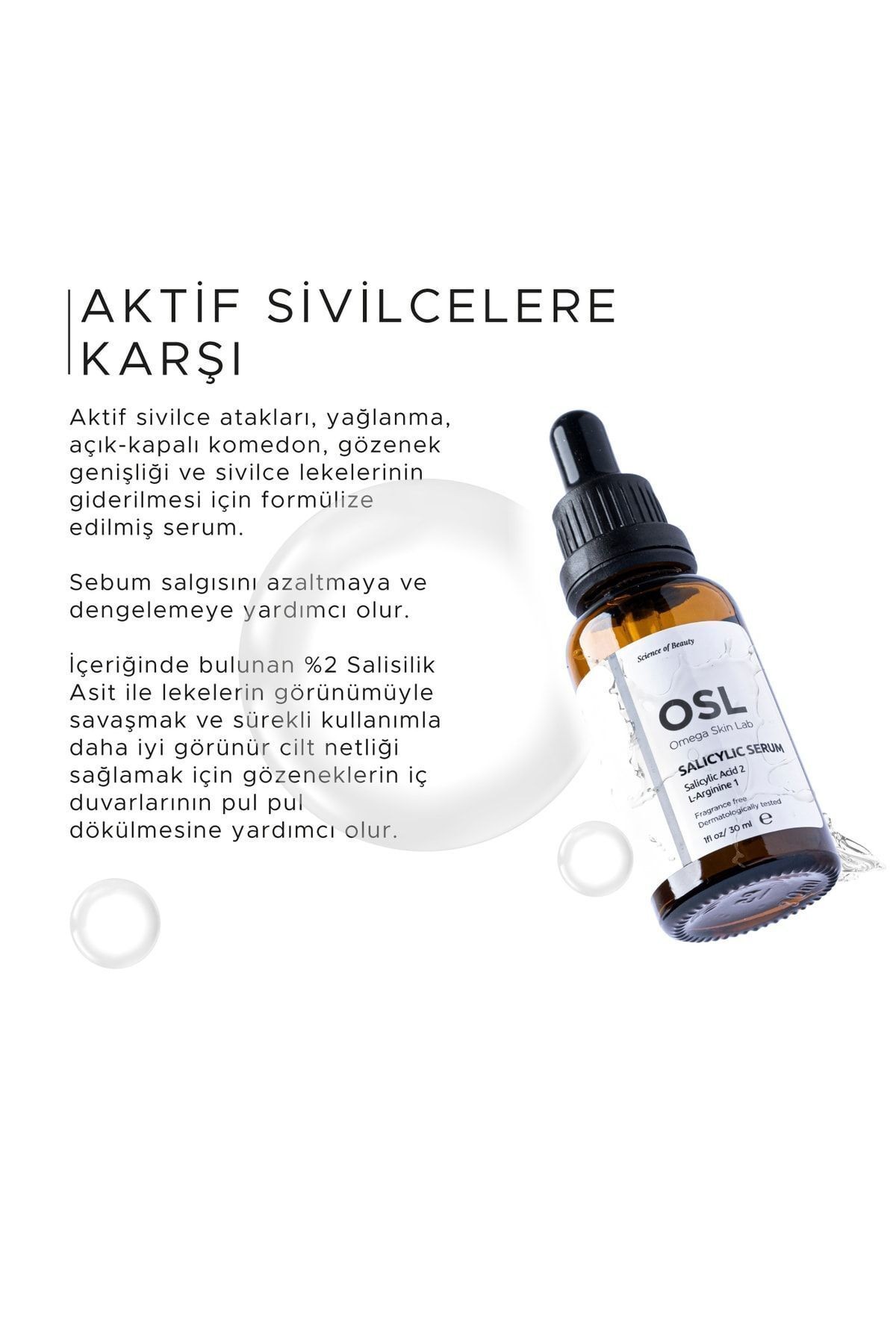 Omega Skin Lab Salicylic Serum 30ml (YAĞLI/KARMA CİLTLER İÇİN GÖZENEK SERUMU)