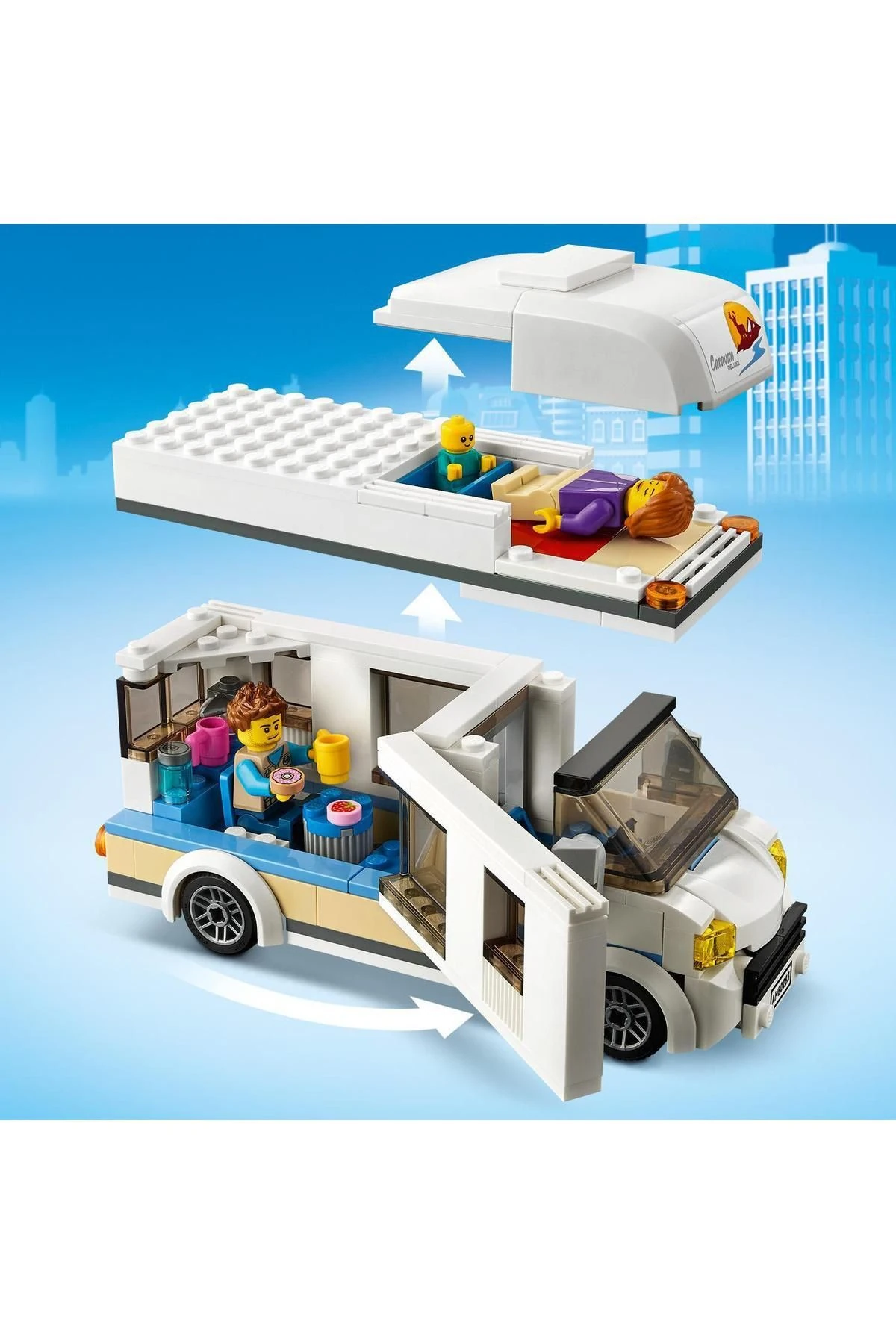 ® City Tatilci Karavanı 60283 Yapım Seti; Çocuklar için Harika bir Tatil Oyuncağı (190 Parça)