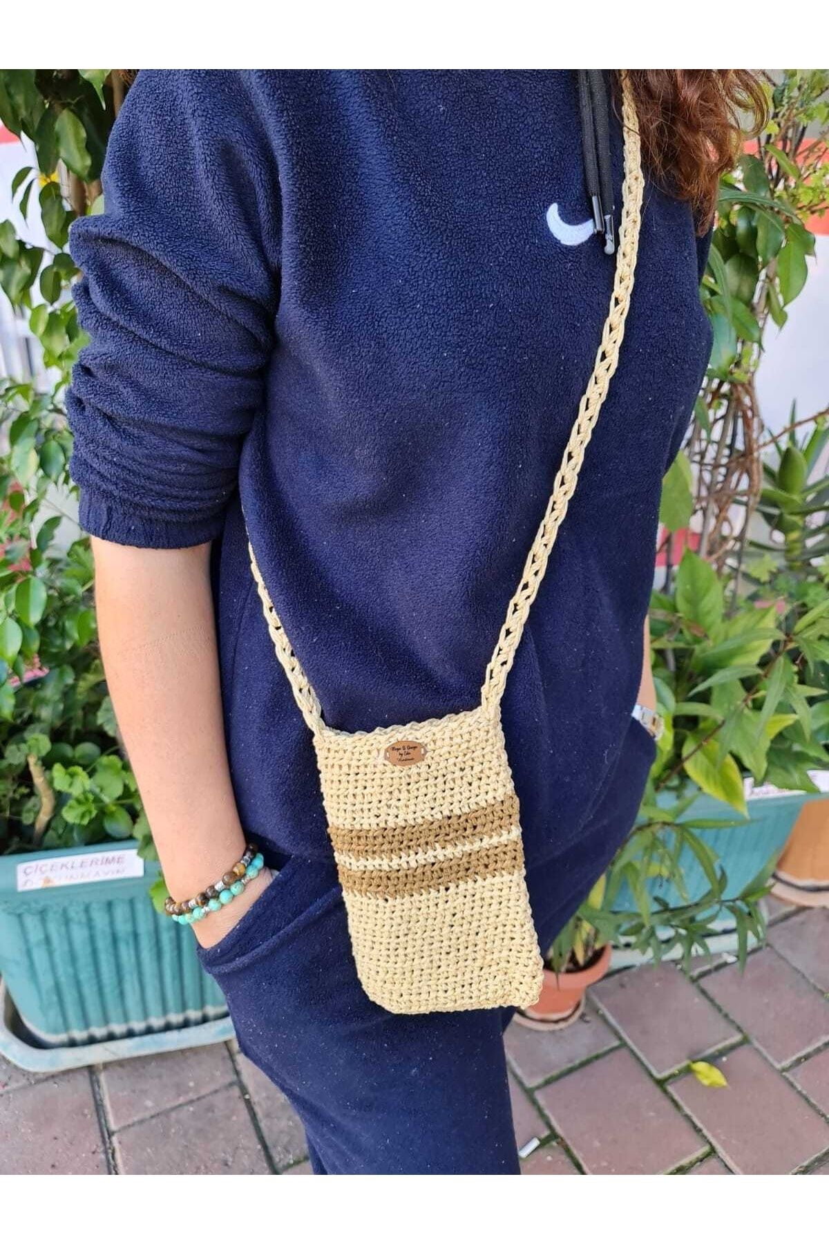 El Örgüsü Telefon Çantası