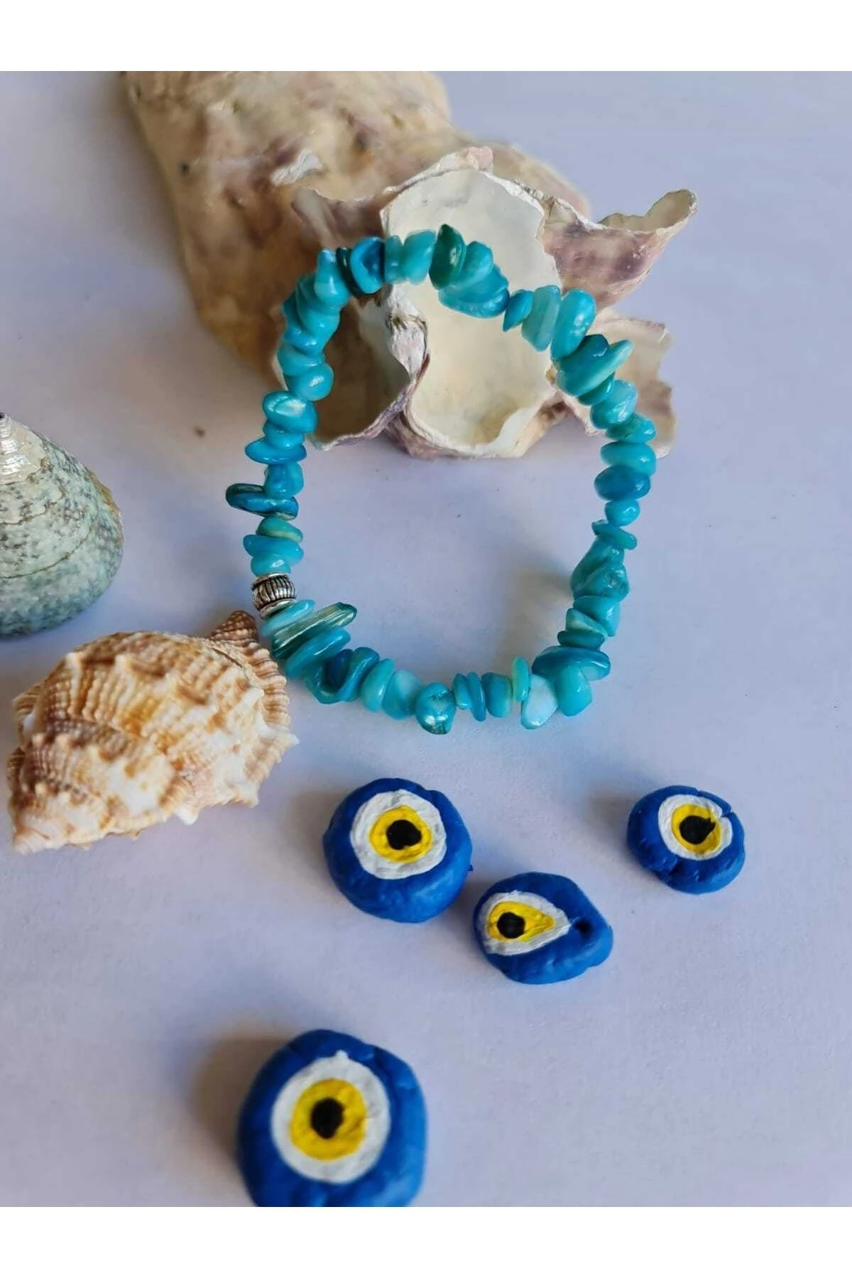 Bileklik Salda, Doğal Mavi Sedef Taşı