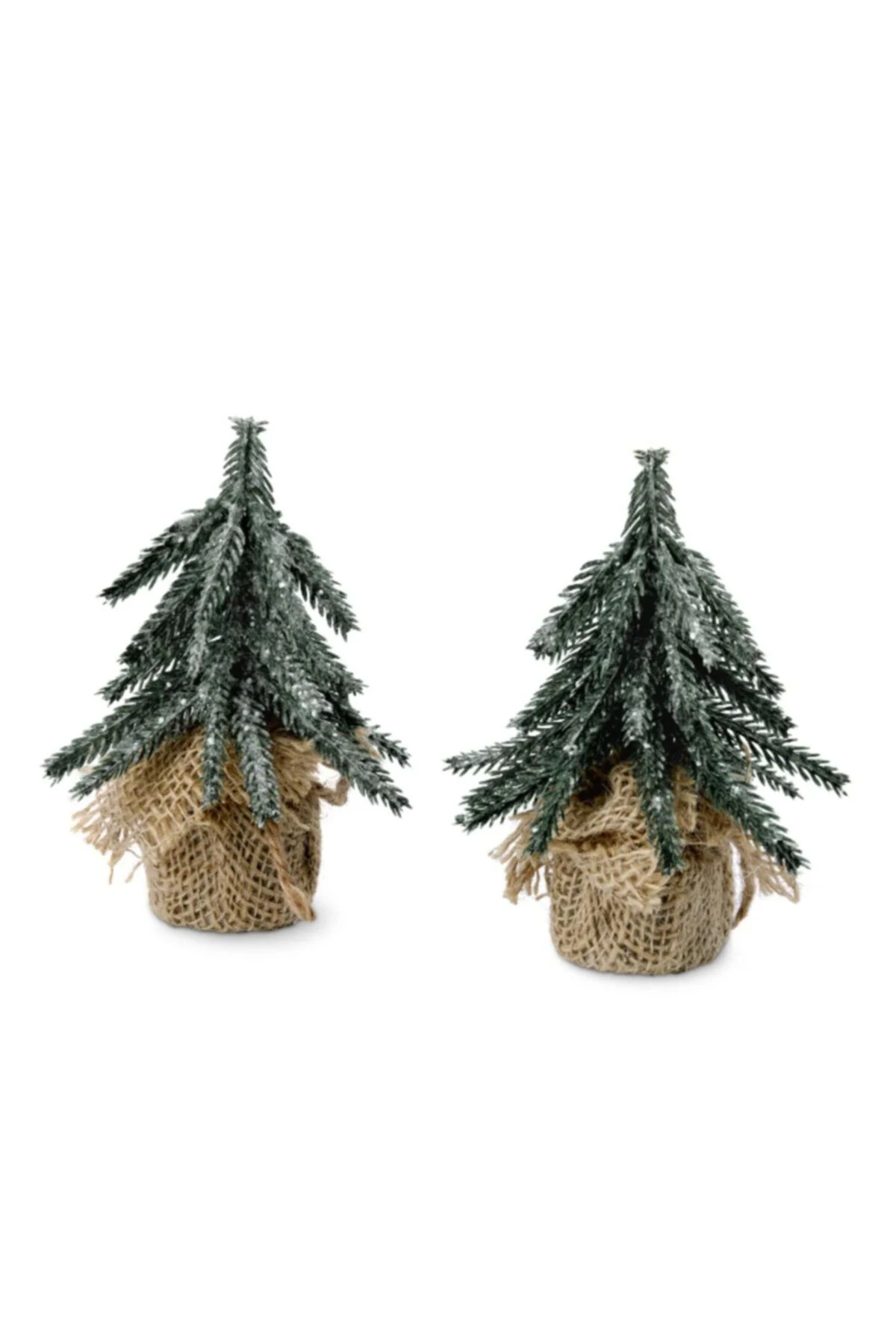 2 Adet Dekoratif, Karlı Yeşil Çam Ağacı