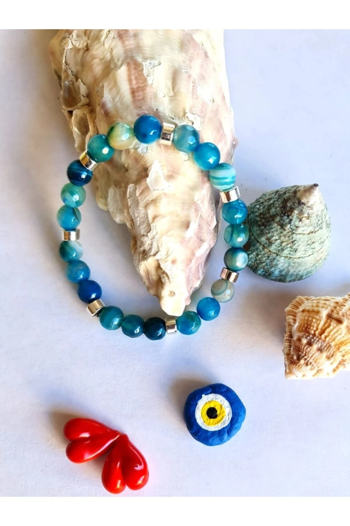 Bileklik Marmara, Doğal Mavi Akik Taşı