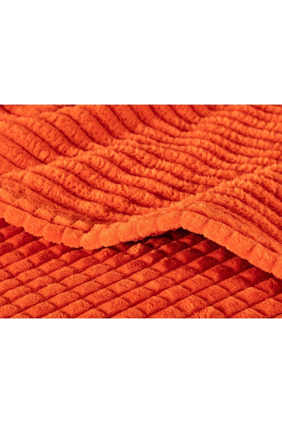 Emile Welsoft Polar Çift Taraflı Emboss Çift Kişilik Battaniye - Turuncu