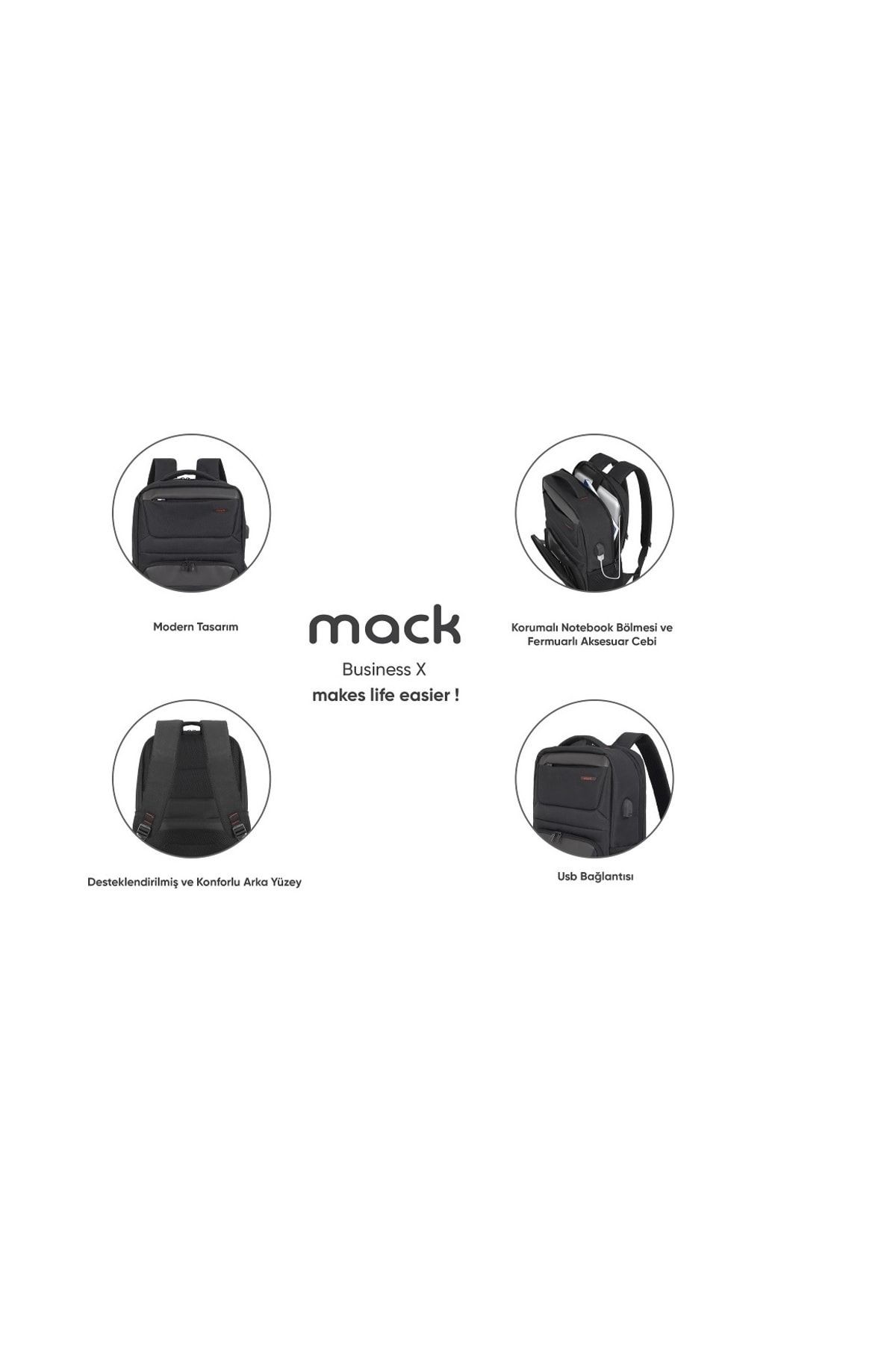 Mcc-805 15.6 Inç Uyumlu Business X Notebook Sırt Çantası Siyah