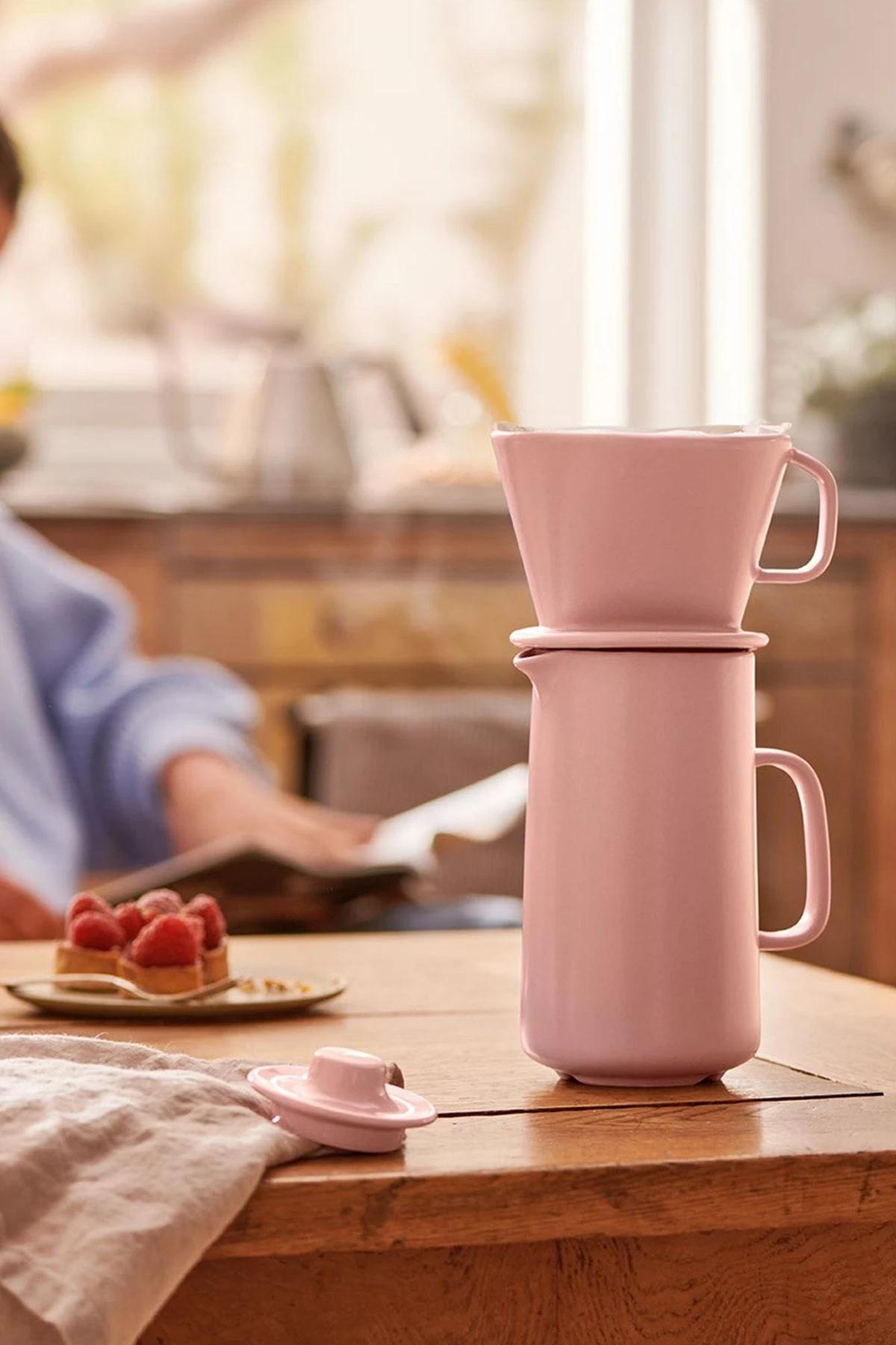 Filtreli Kahve Demliği Pembe