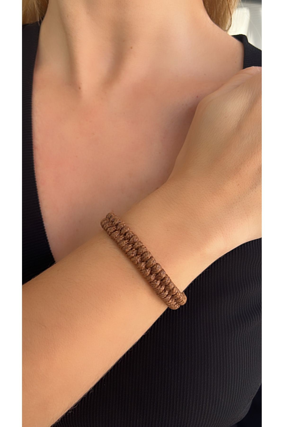 Herringbone Knitted Women's Sports Bracelet - brown