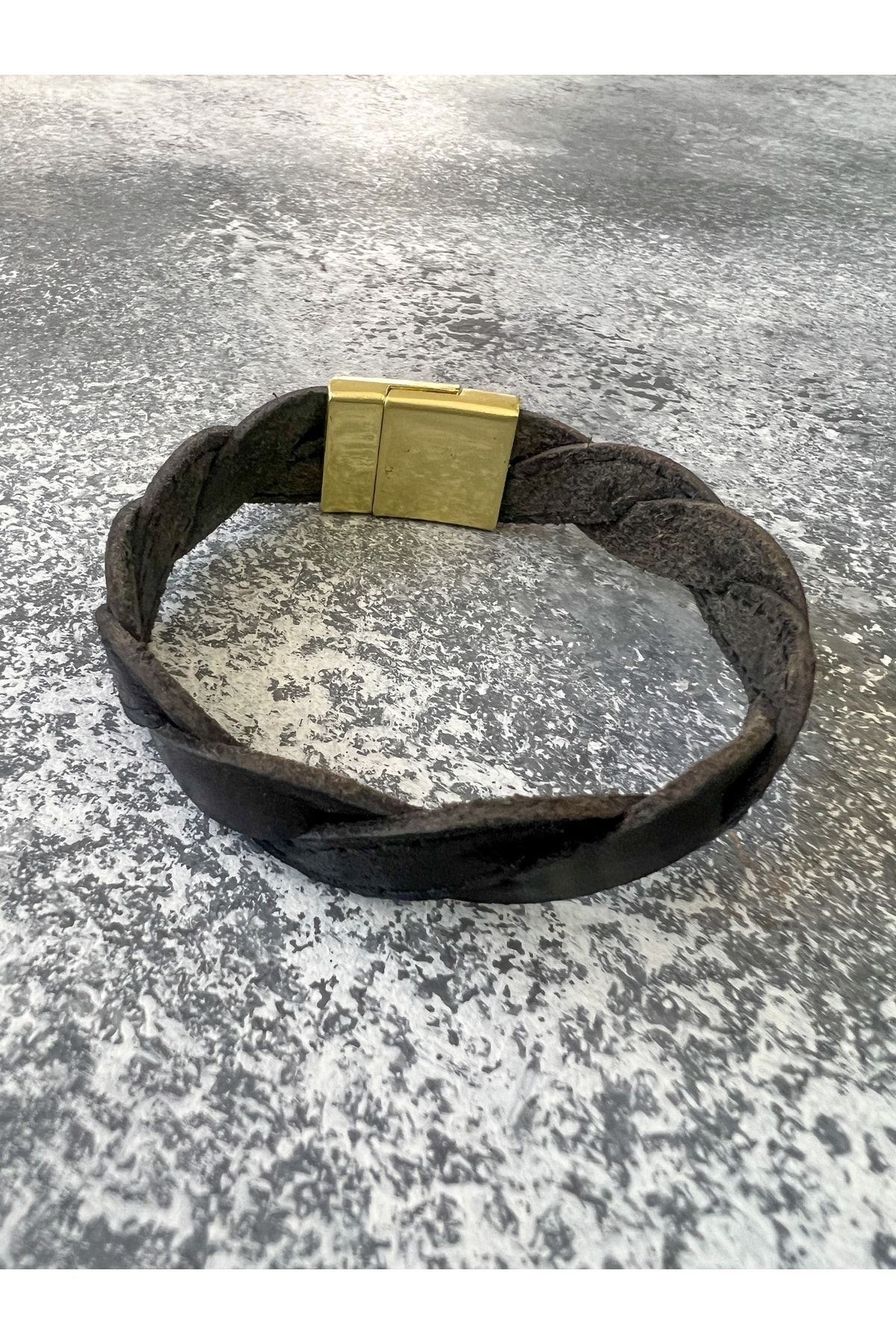 Men's Leather Handmade Knitted Bracelet