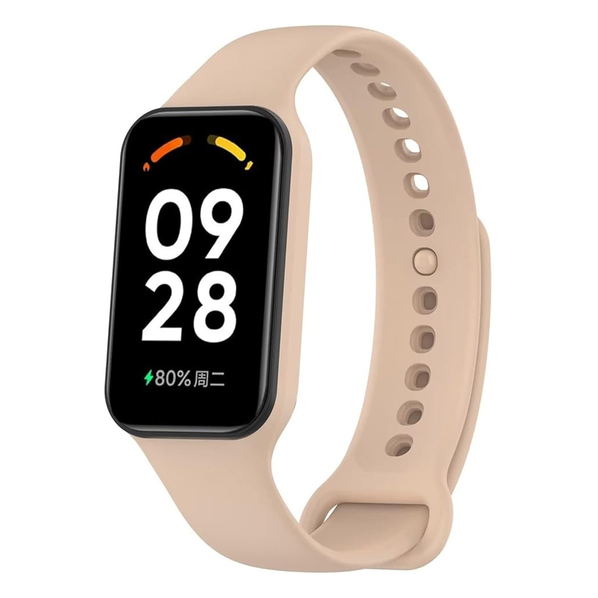 Xiaomi Smart Band 8 Active / Redmi Smart Band 2 Uyumlu Silikon Kordon - Pudra Pembe