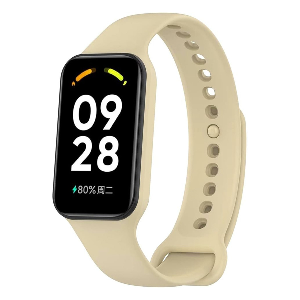 Xiaomi Smart Band 8 Active / Redmi Smart Band 2 Uyumlu Silikon Kordon - Bej