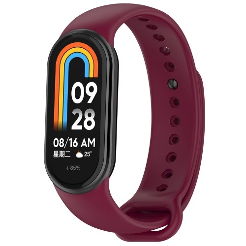 Xiaomi Mi Band 8 / Mi Band 9 Uyumlu Silikon Kordon - Bordo