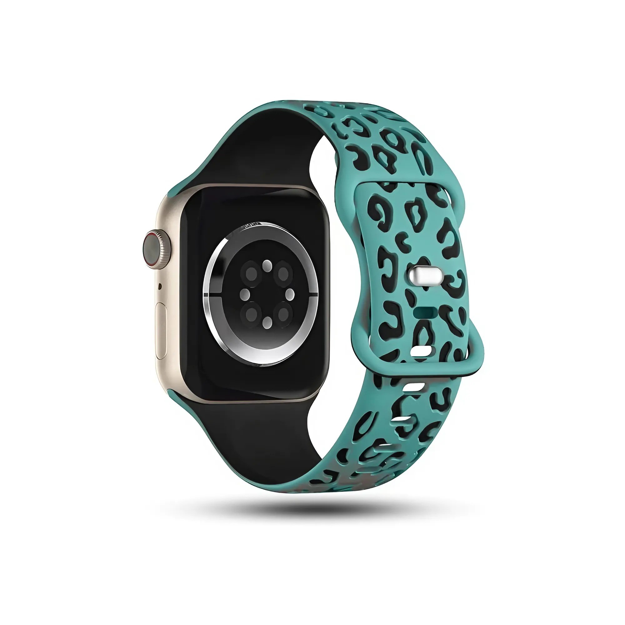 Apple Watch Uyumlu Leopar Desenli Silikon Kordon