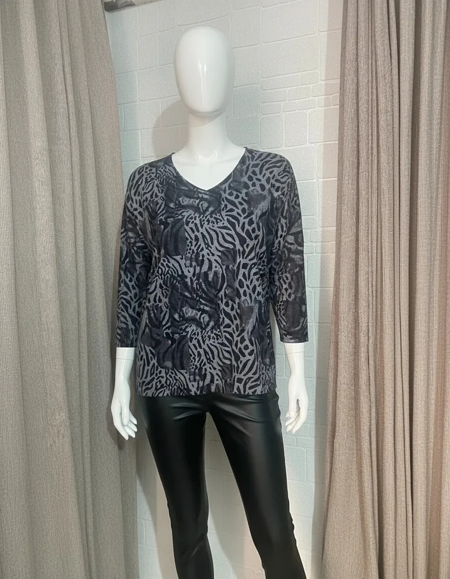 Leopar Desen İtalyan Triko