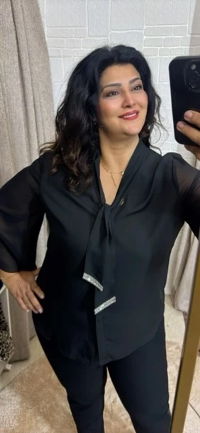 Şal Yaka Şifon Bluz