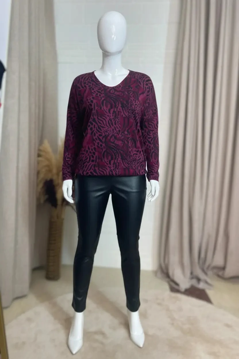 Leopar Desen İtalyan Triko