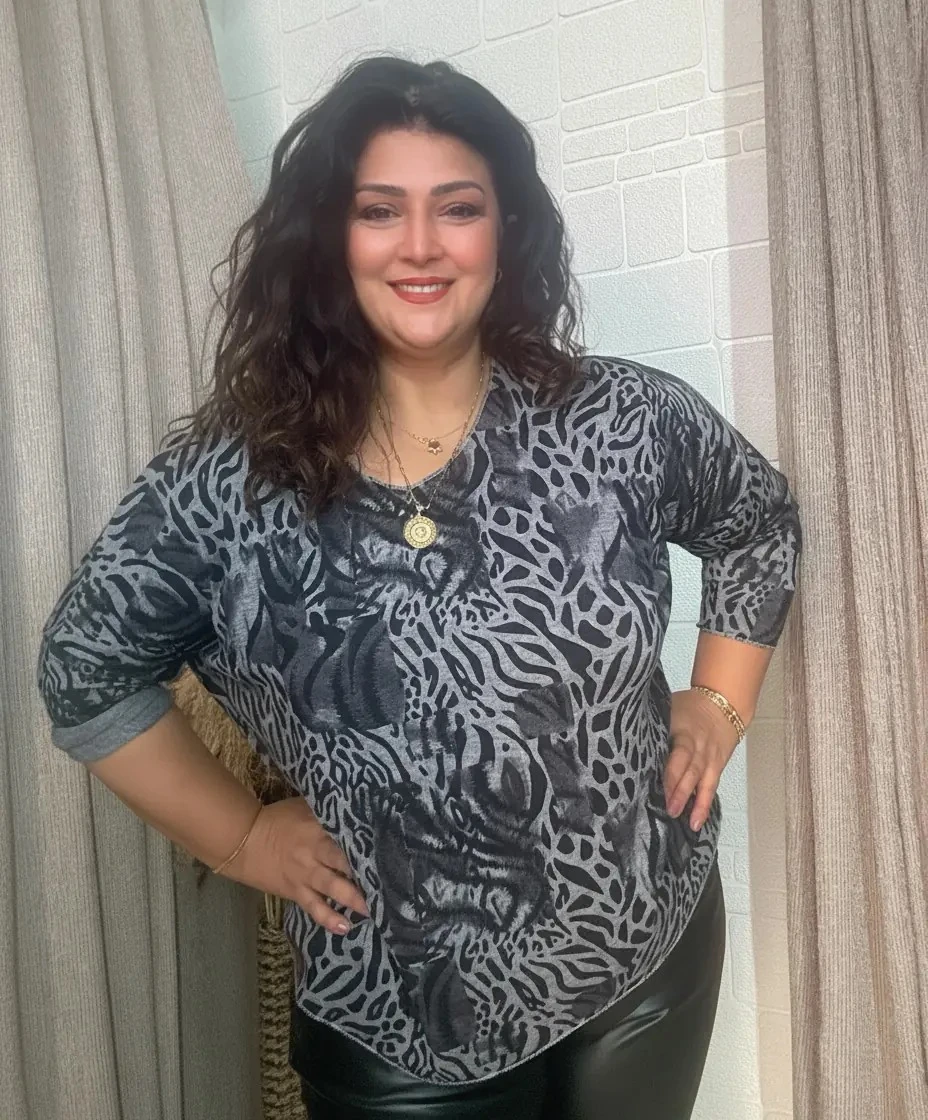 Leopar Desen İtalyan Triko