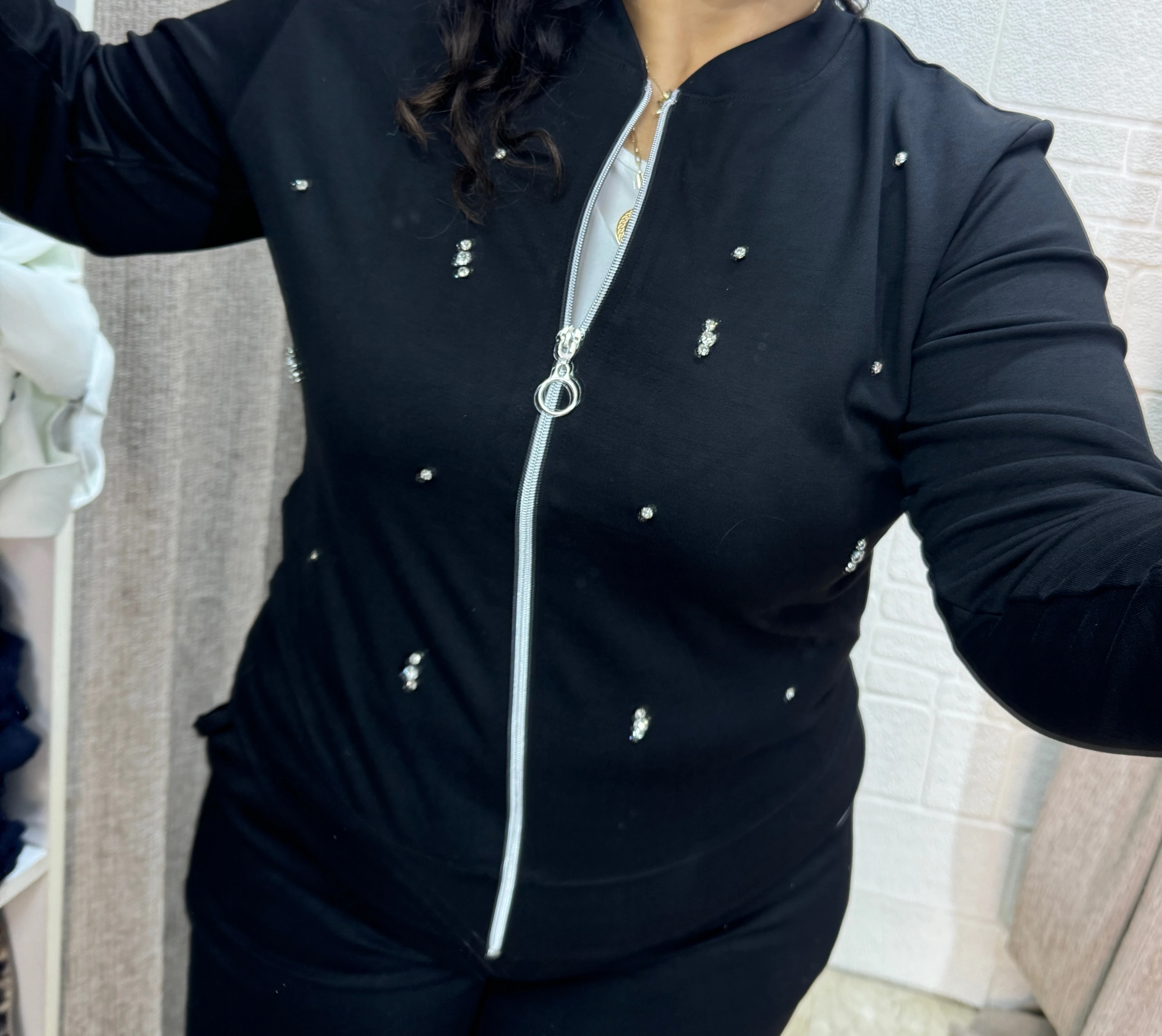 Taşlı Eşofman Takımı İspanyol Paça