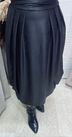 Deri Görünümlü Yumuşacık İtalyan Etek