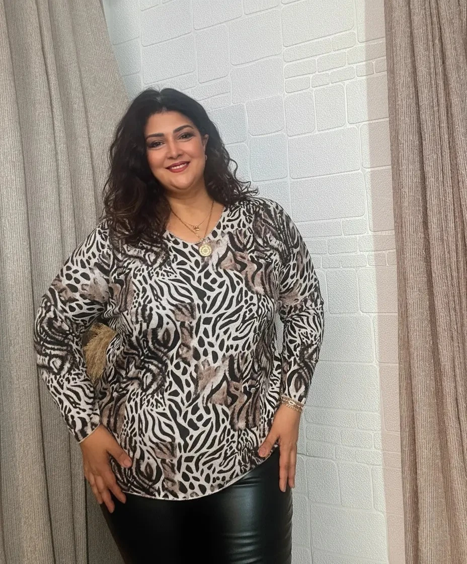 Leopar Desen İtalyan Triko