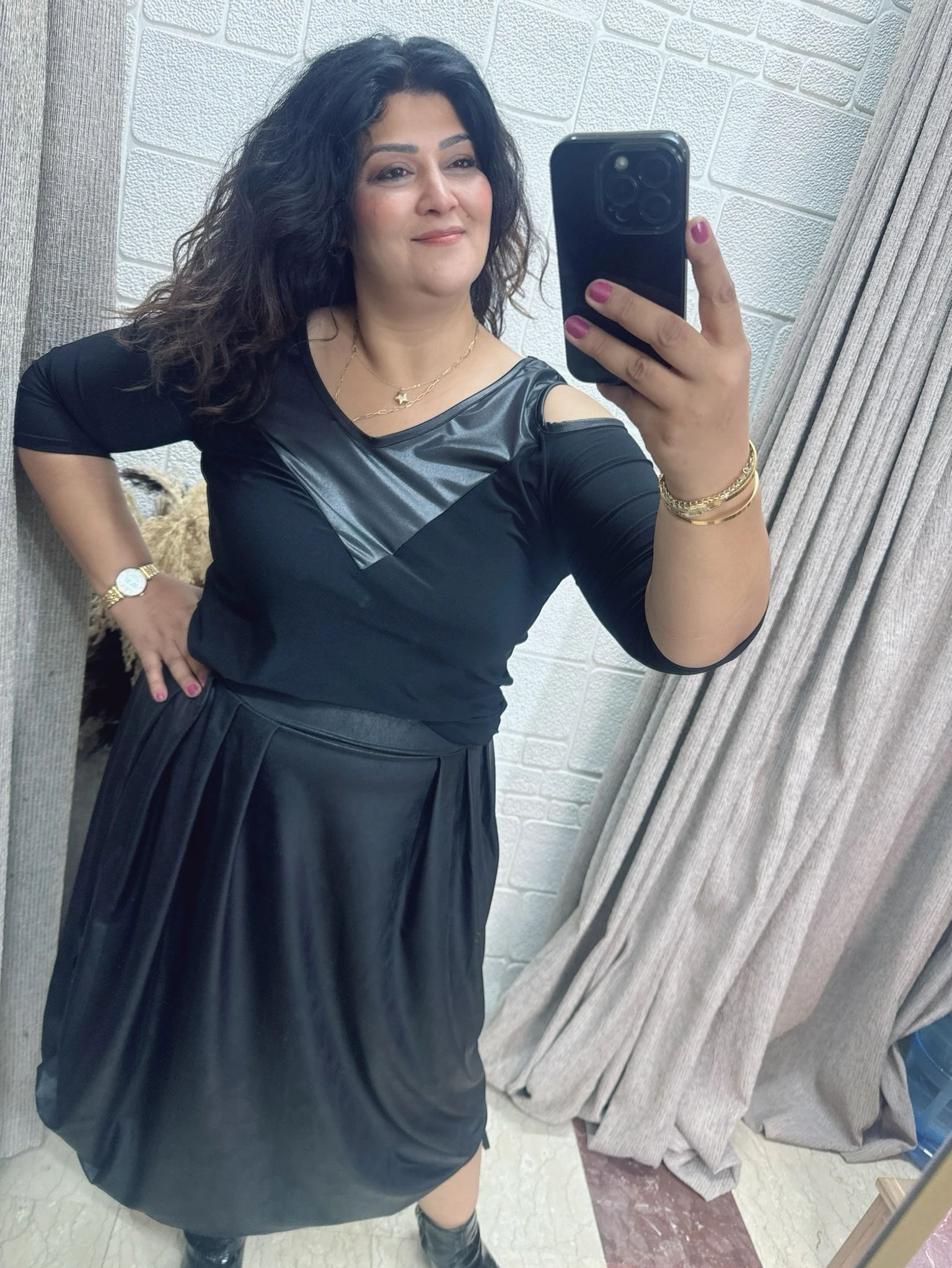 Deri Görünümlü Yumuşacık İtalyan Etek