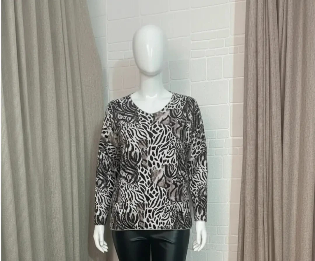 Leopar Desen İtalyan Triko