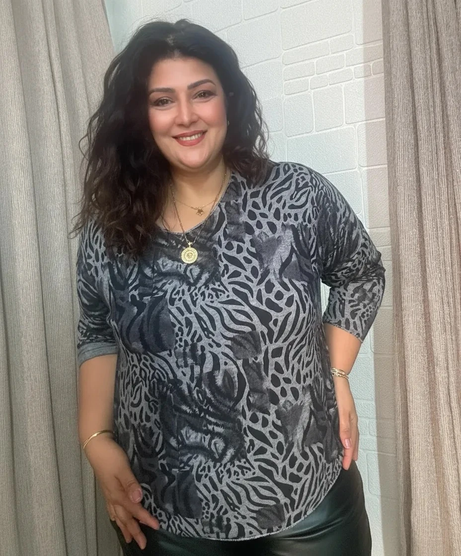 Leopar Desen İtalyan Triko