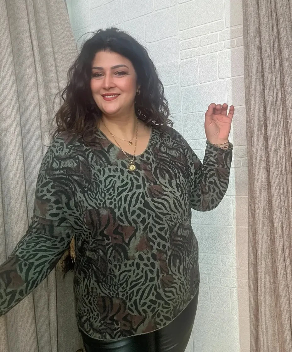 Leopar Desen İtalyan Triko