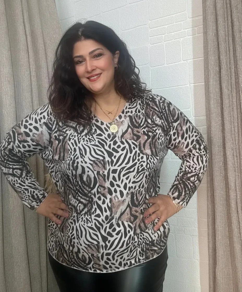 Leopar Desen İtalyan Triko