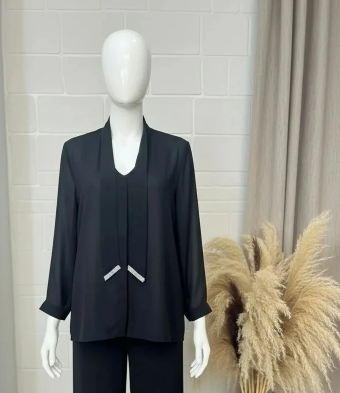 Şal Yaka Şifon Bluz