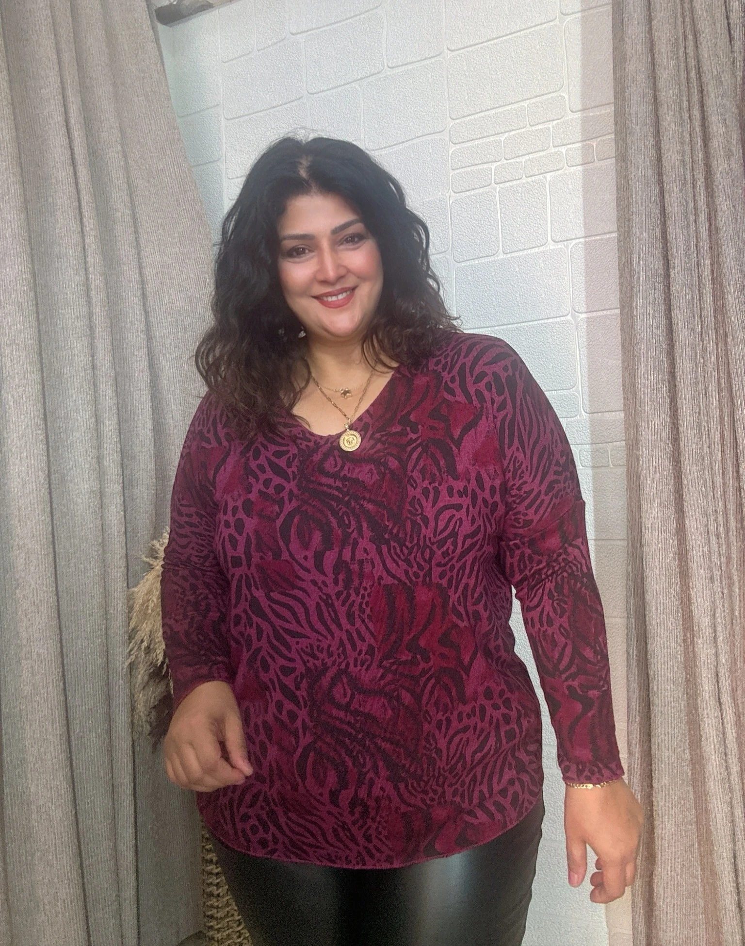 Leopar Desen İtalyan Triko