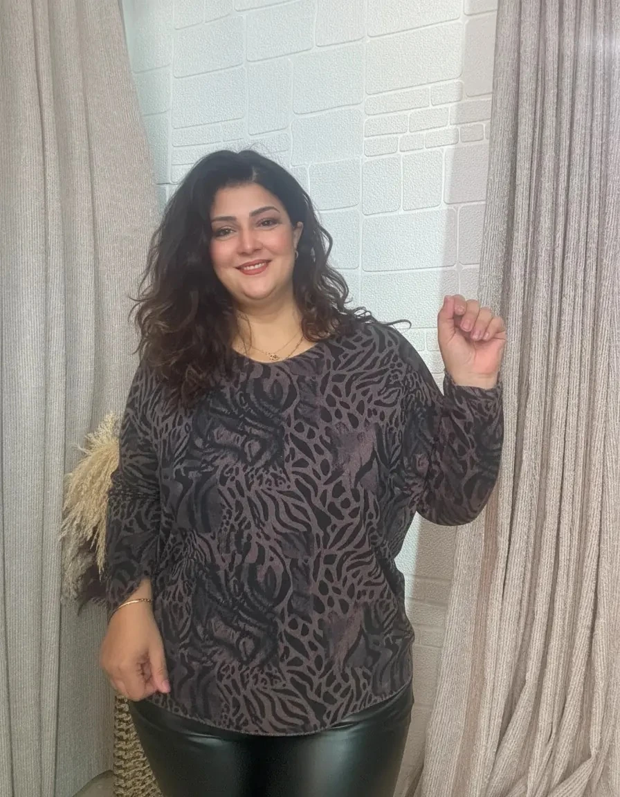 Leopar Desen İtalyan Triko