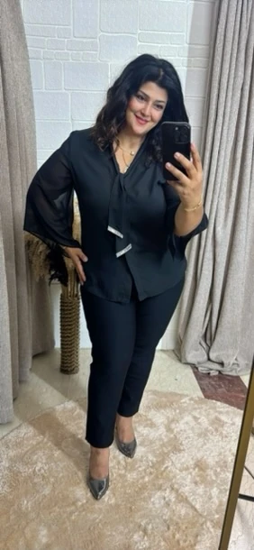 Şal Yaka Şifon Bluz