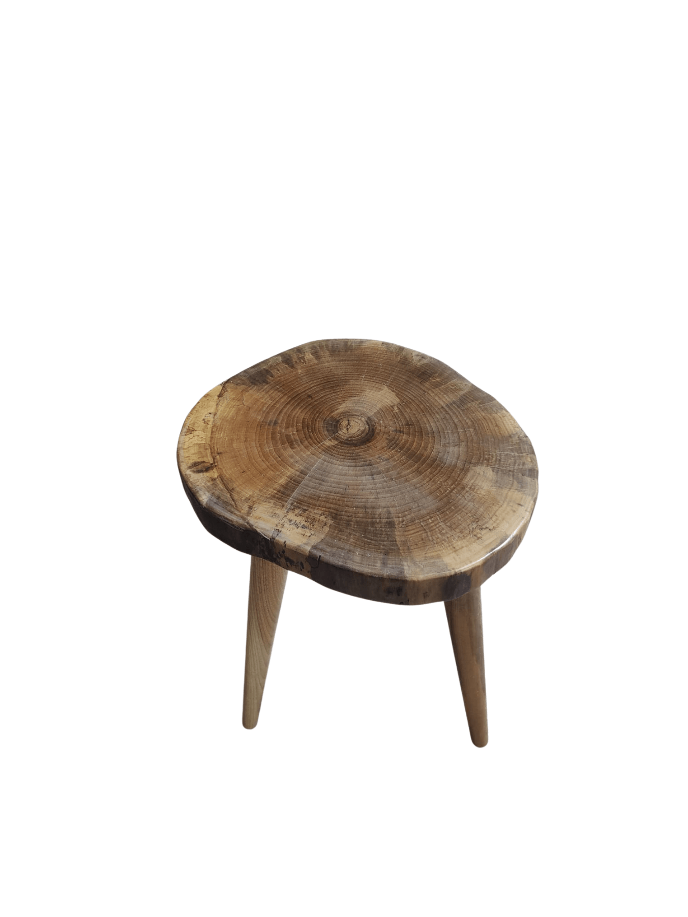 Bhr WooD 45x45 cm Yuvarlak Ceviz Yan Sehpa – Doğal Ceviz Ağacından