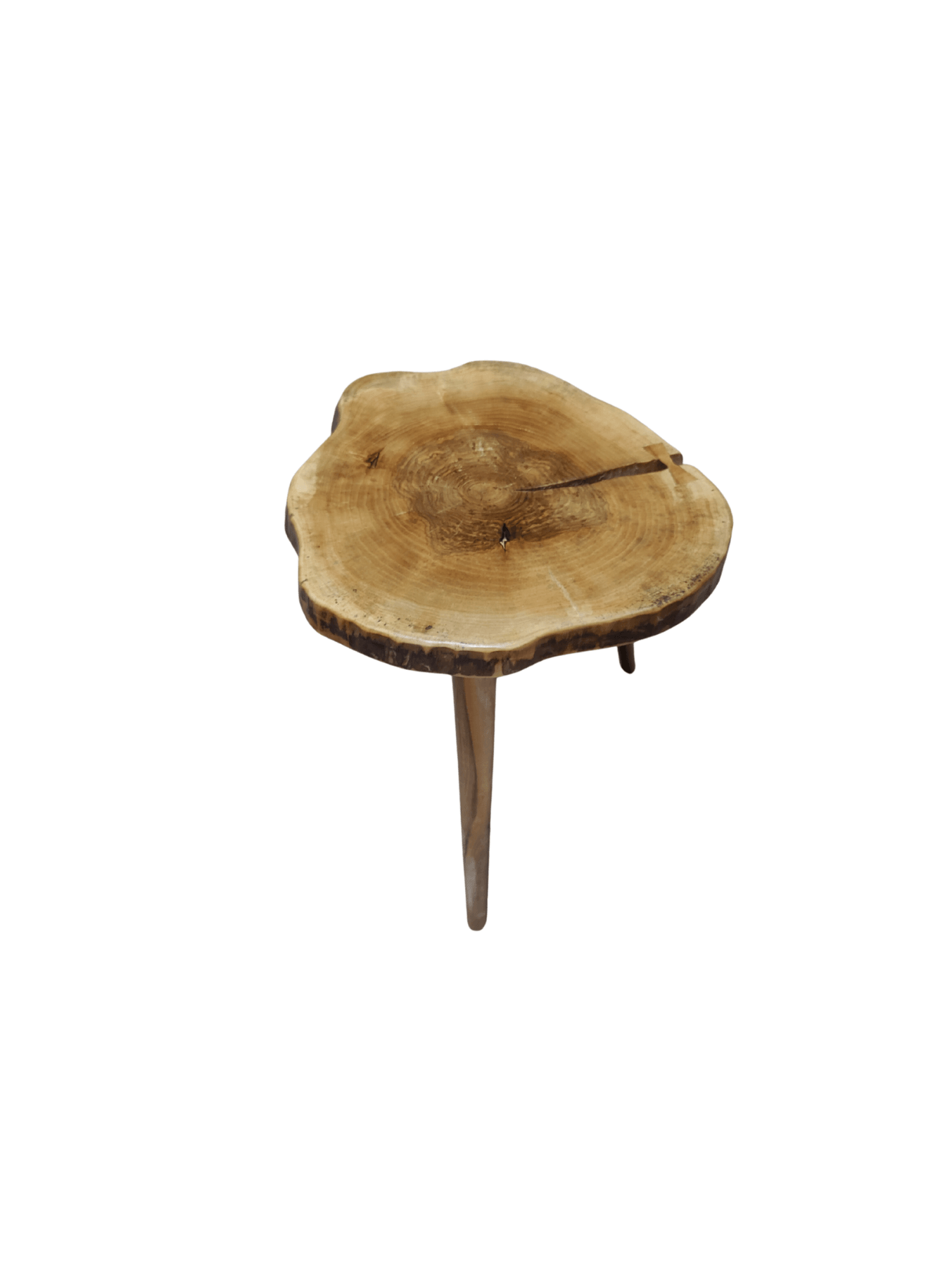 Bhr WooD 50x45 cm Ceviz Yuvarlak Yan Sehpa