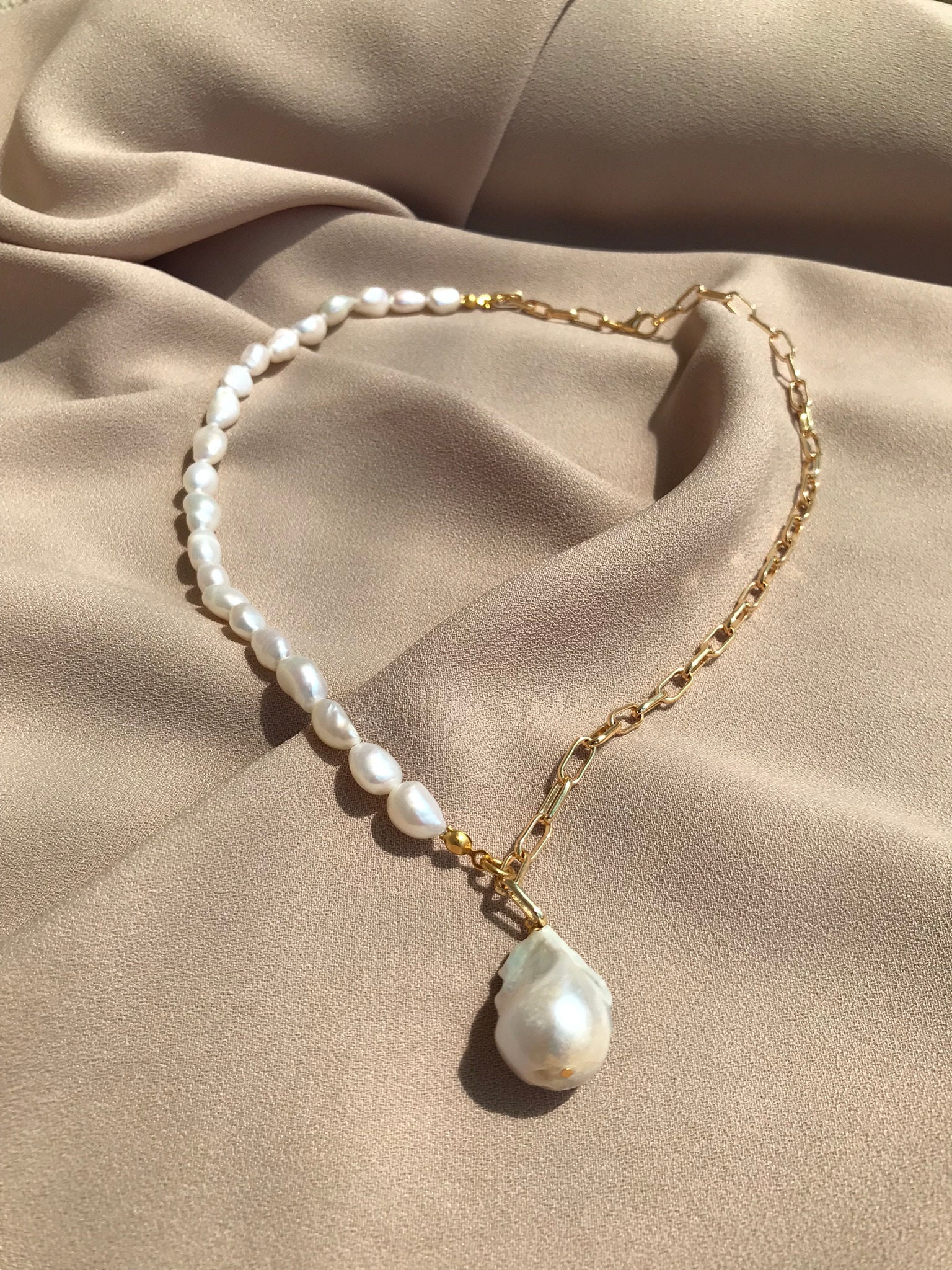 Barok & Arpa İnci Kombin Kolye