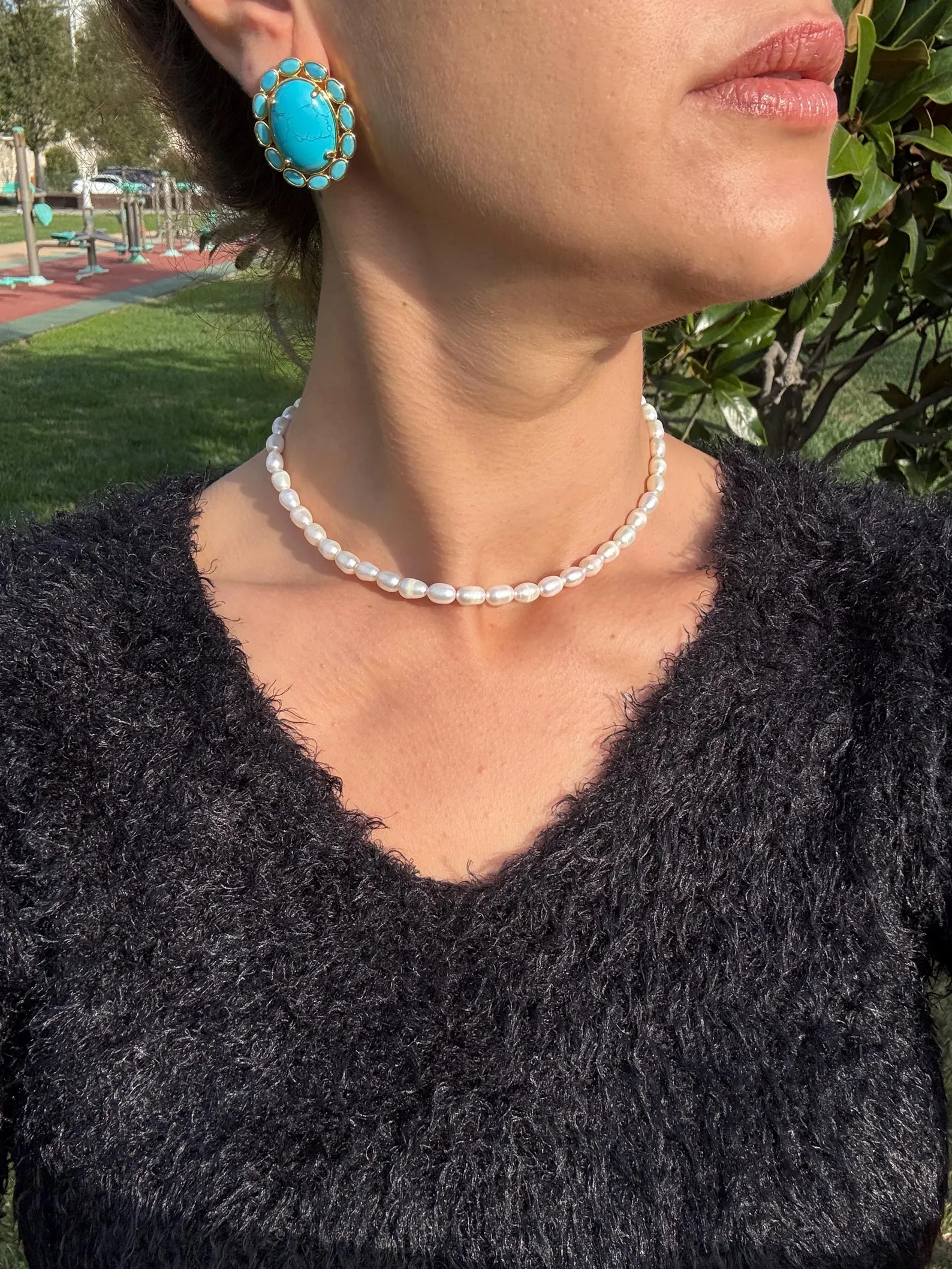 Vintage Doğal Taş Zirkon Küpeler