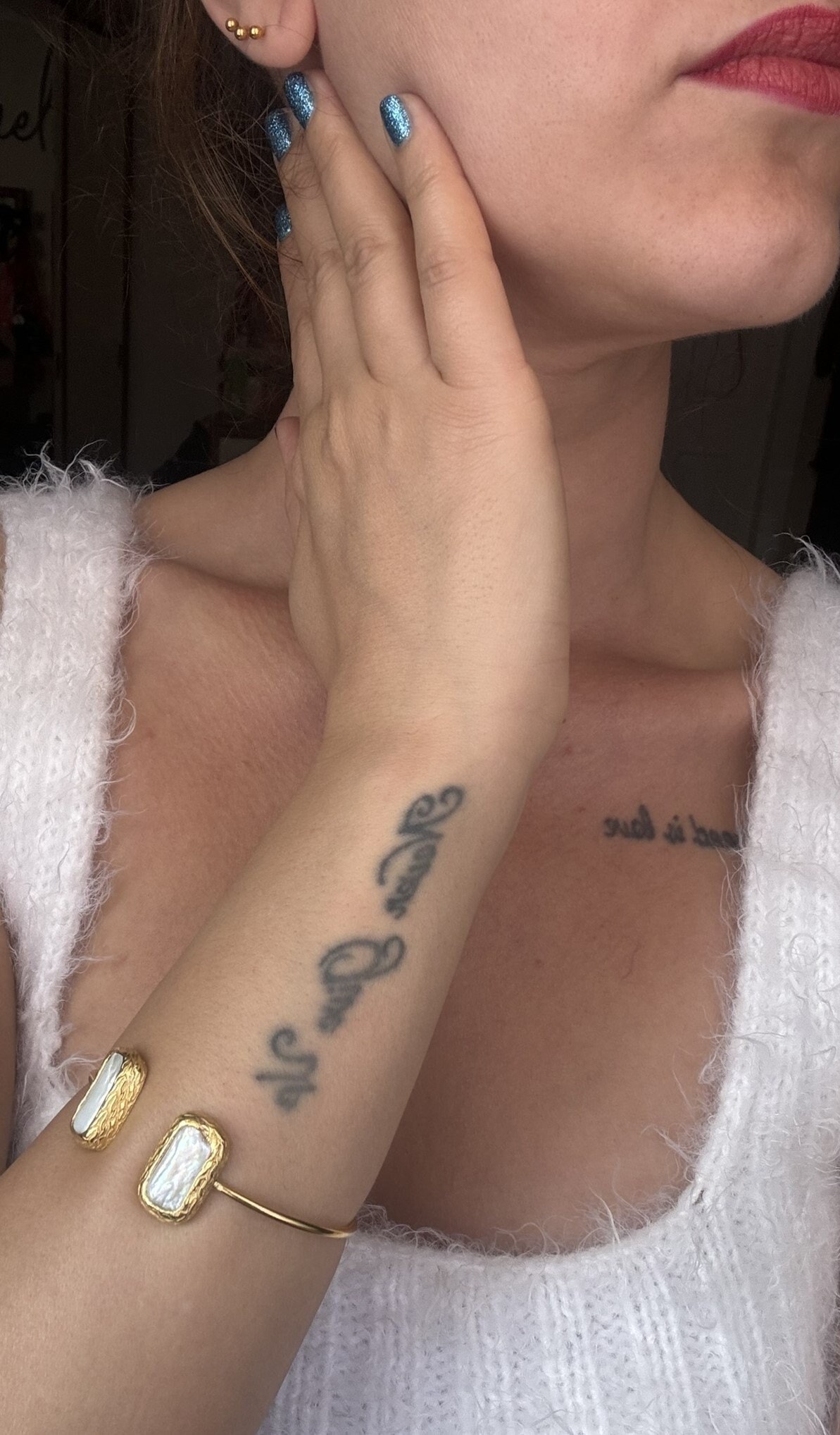 Çift Başlı Kare İnci Bileklik