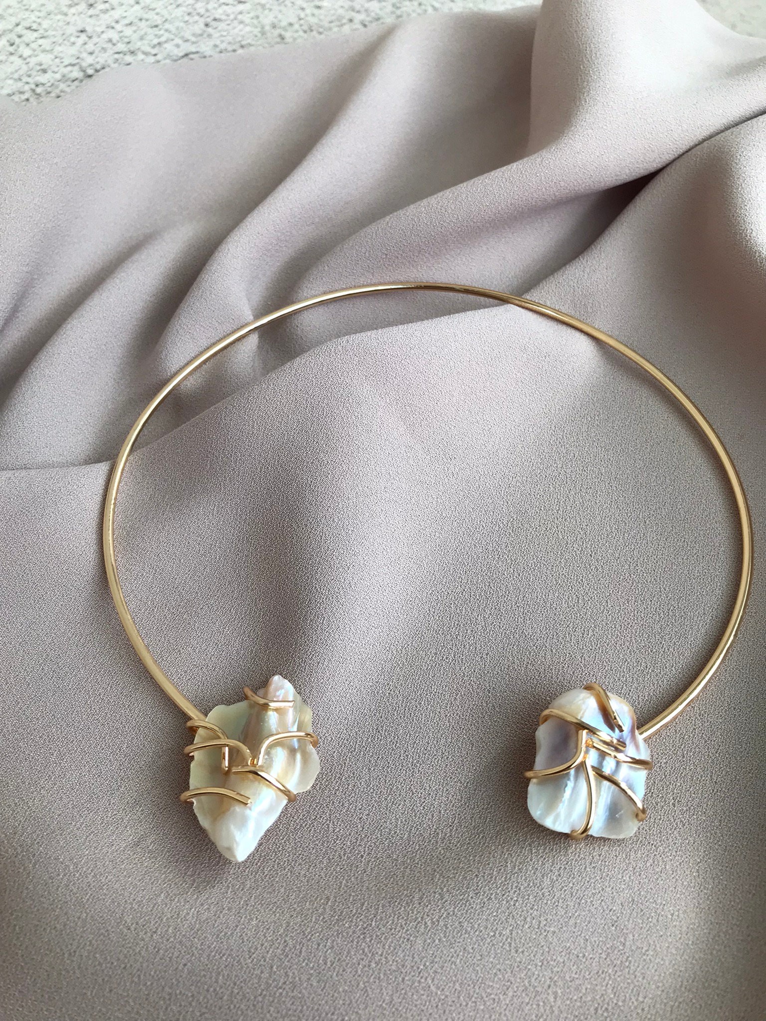 YENİ ! Büyük Barok İnci Choker Kolye