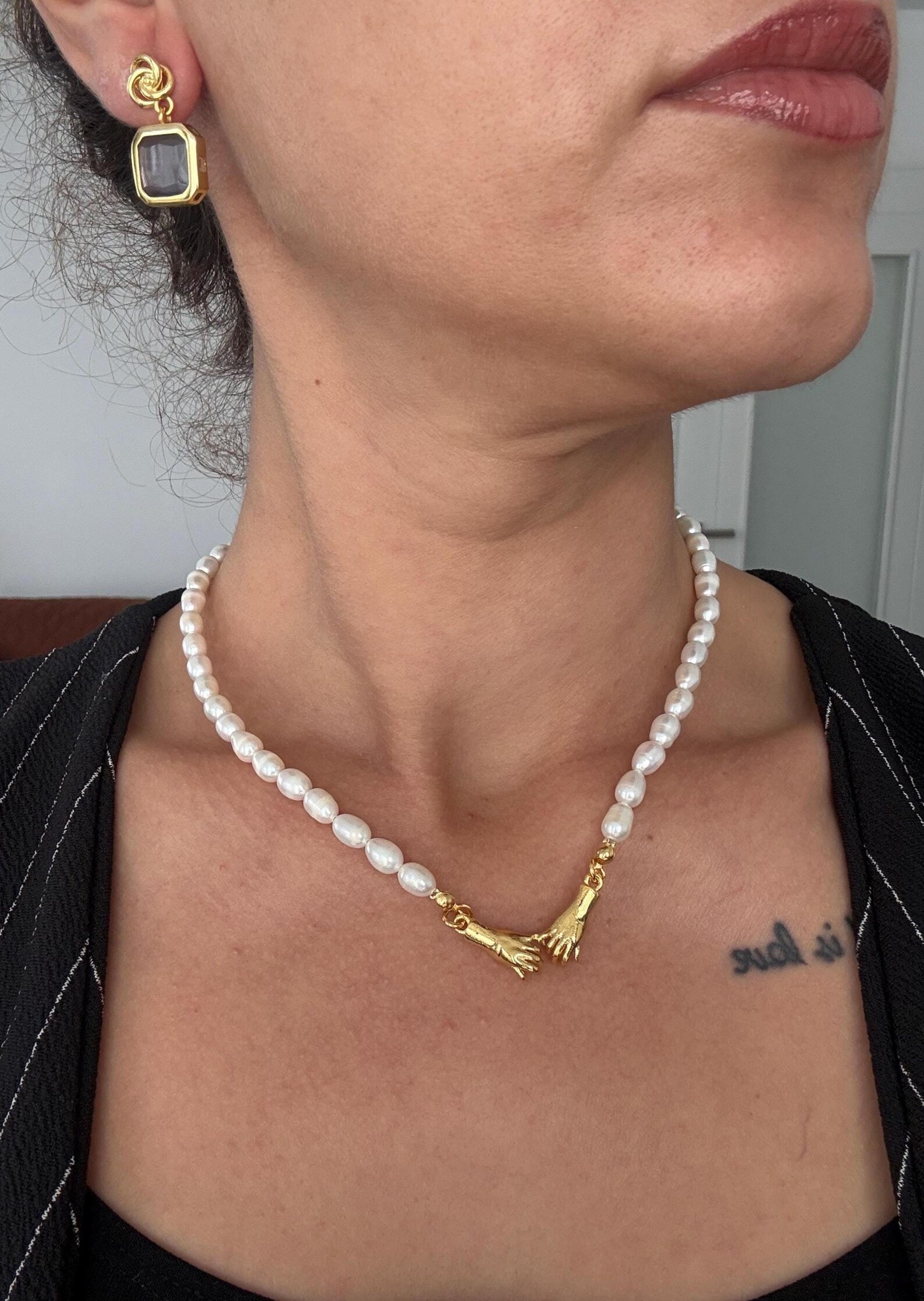 Kare Kedi Gözü Taş Mini Küpeler