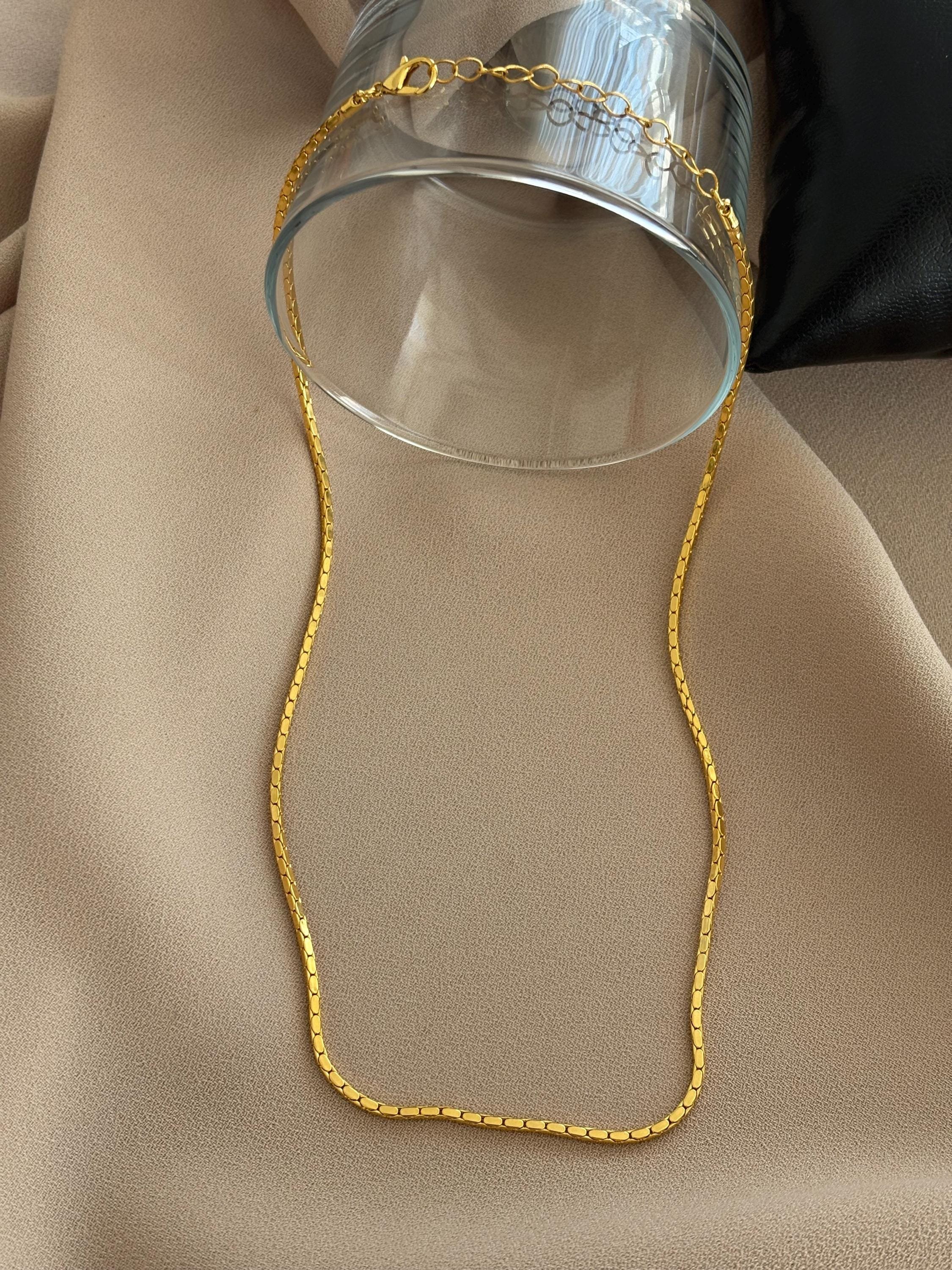 YENİ! Kalın Altın Kare Zincir Kolye, Şık Zincir Kolye