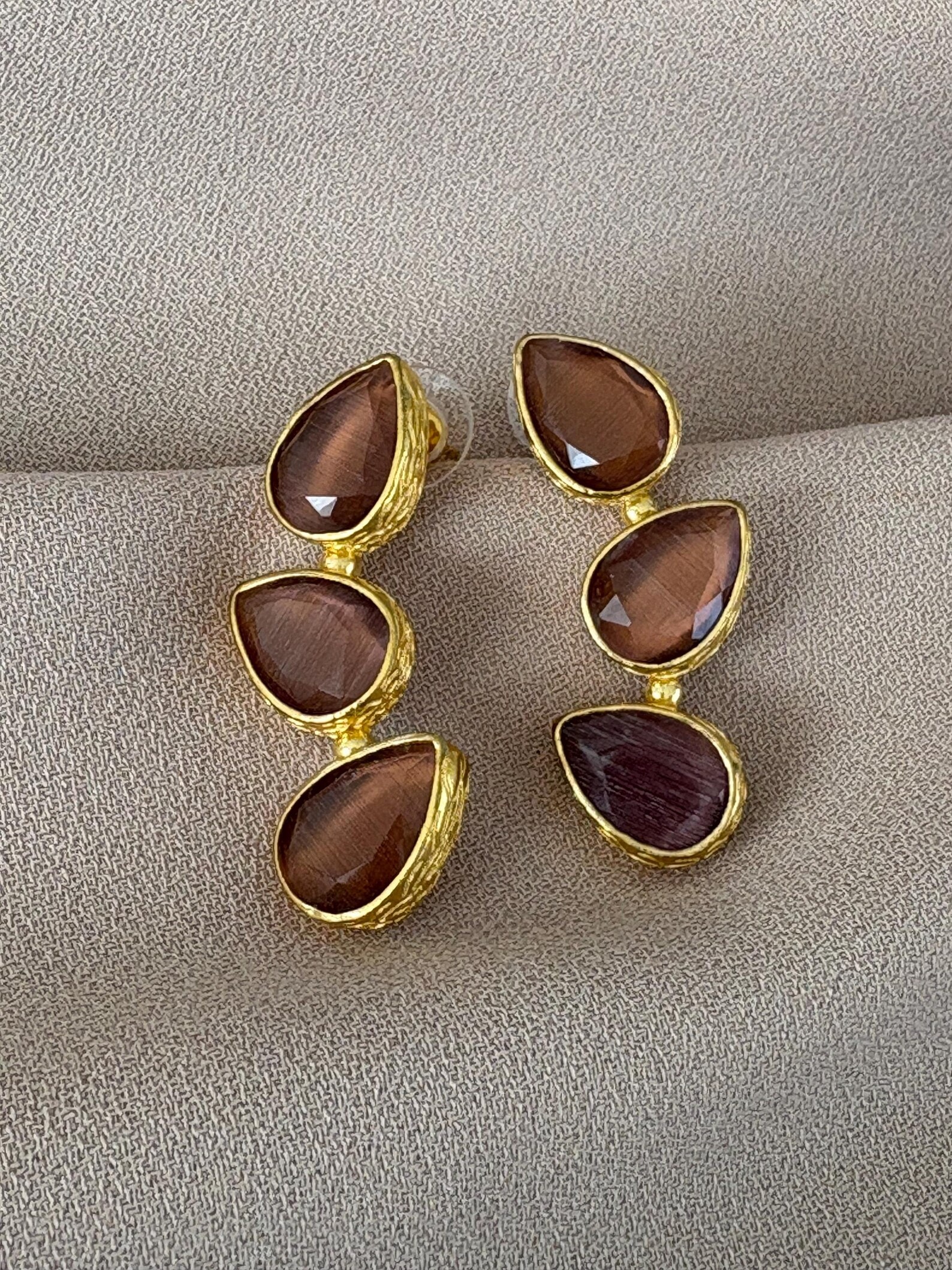 Sonbahar Kedi Gözü Küpeler