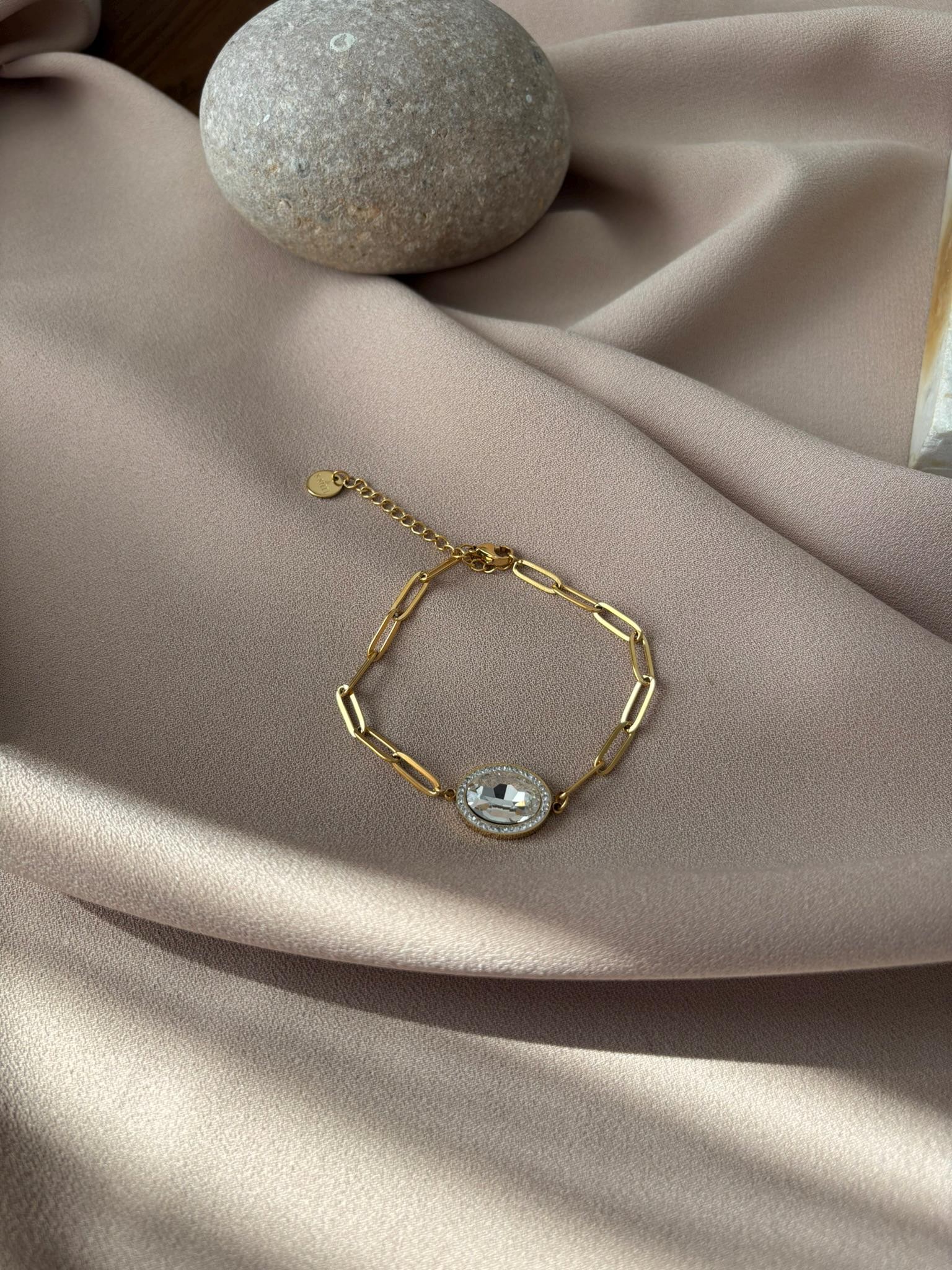 NEW ! Stainless Steel Zircon Stone Bracelet