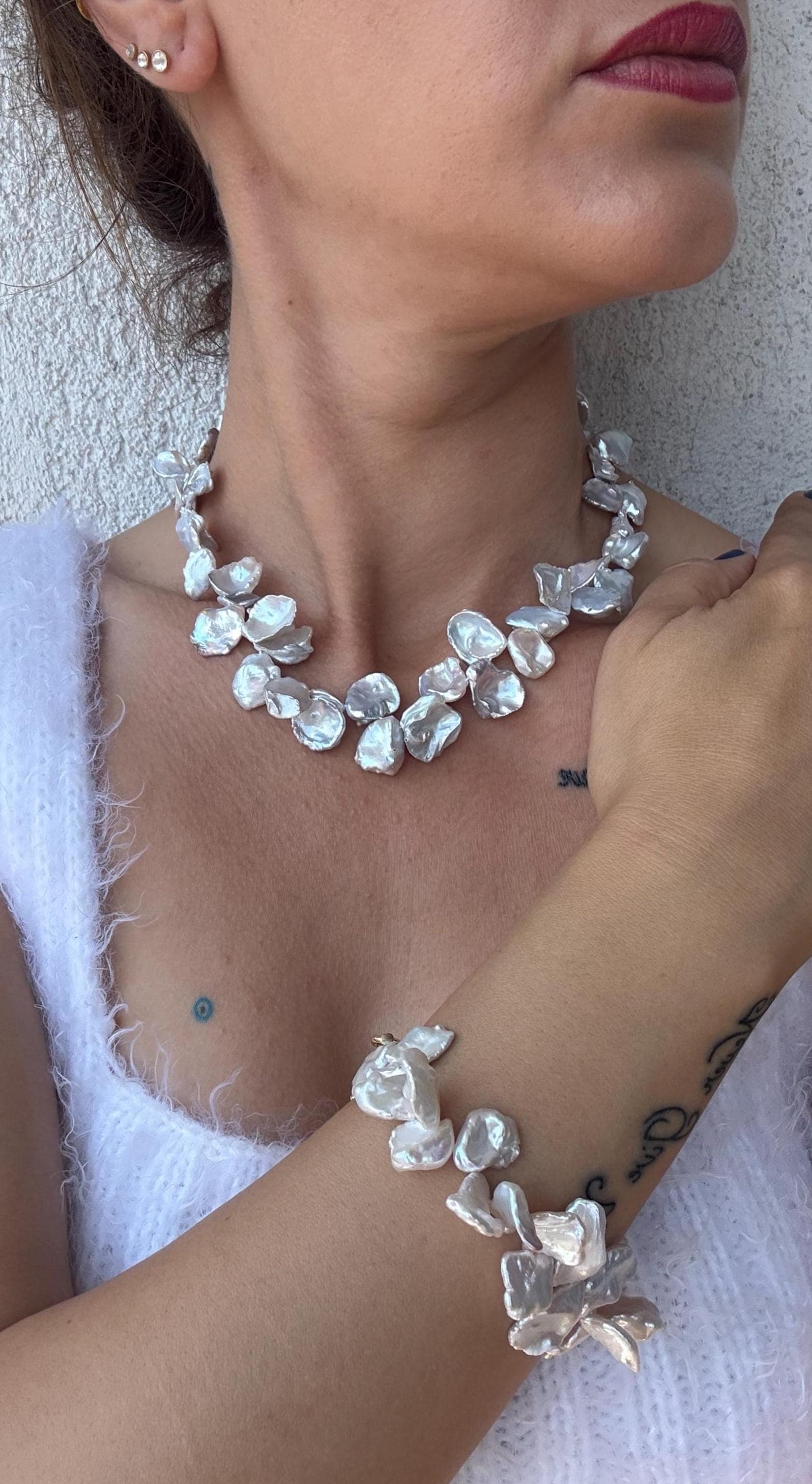 Yaprak İnci Barok Bileklik