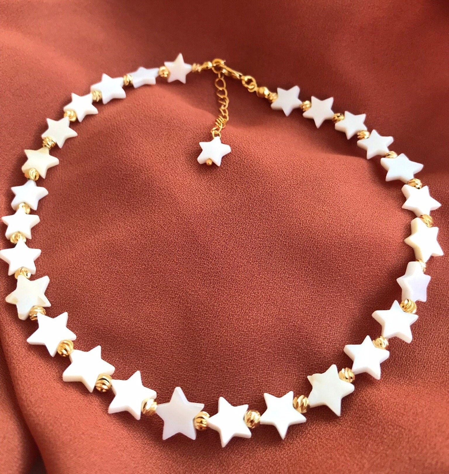 İnci Taşlı Yıldız Kolye, Choker