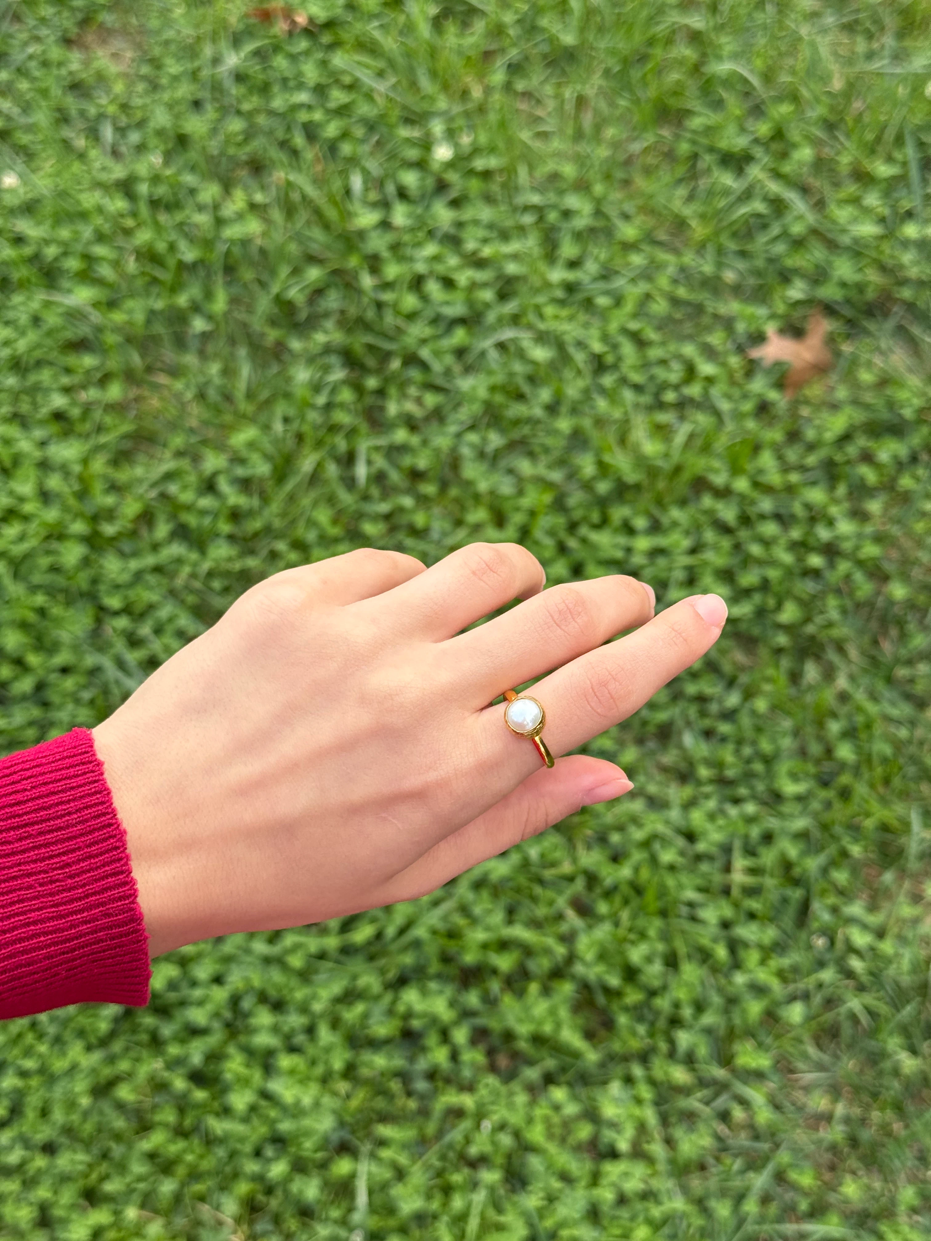 Tek İnci Yüzük-Bileklik Set