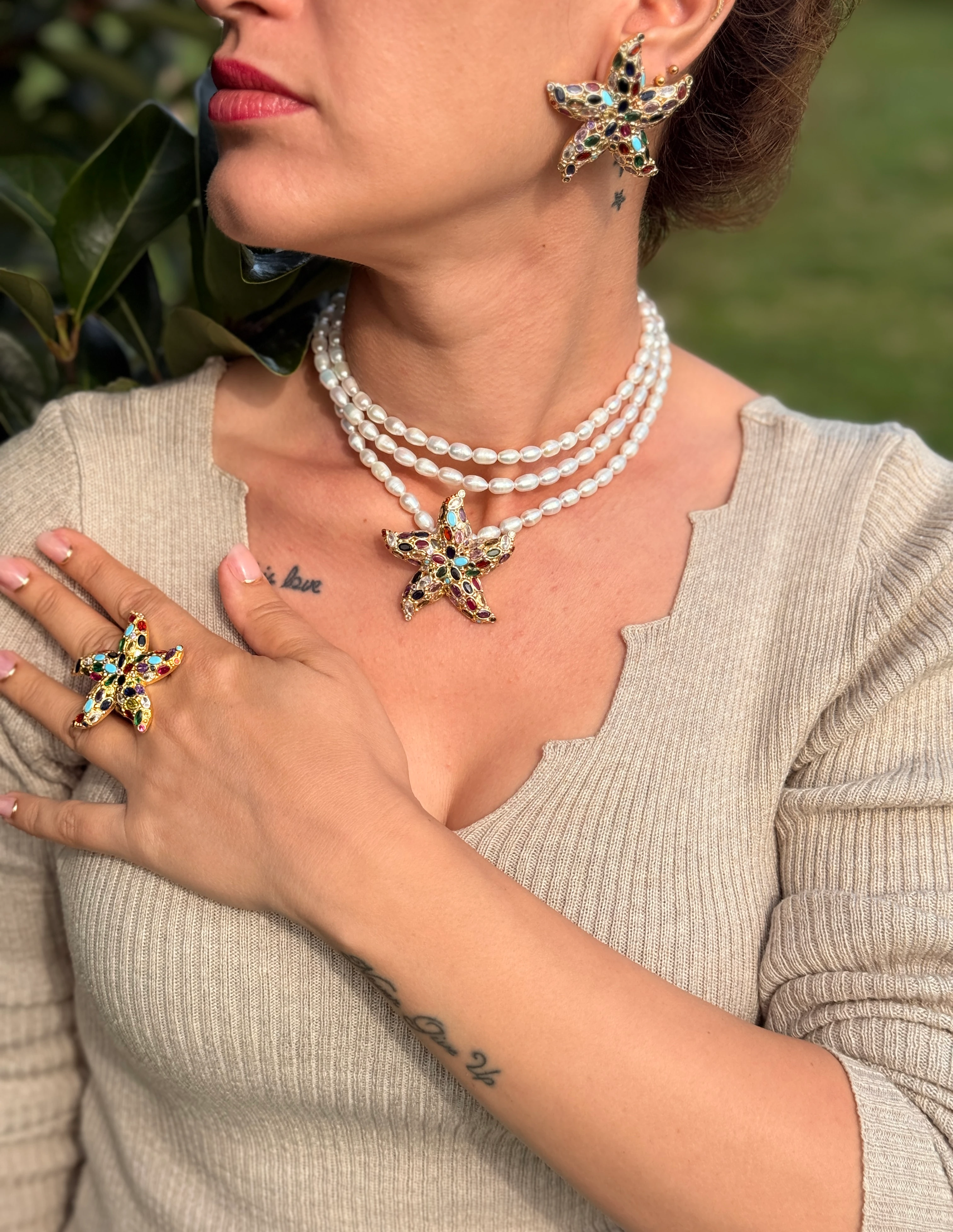 Deniz Yıldızı Zirkon Set