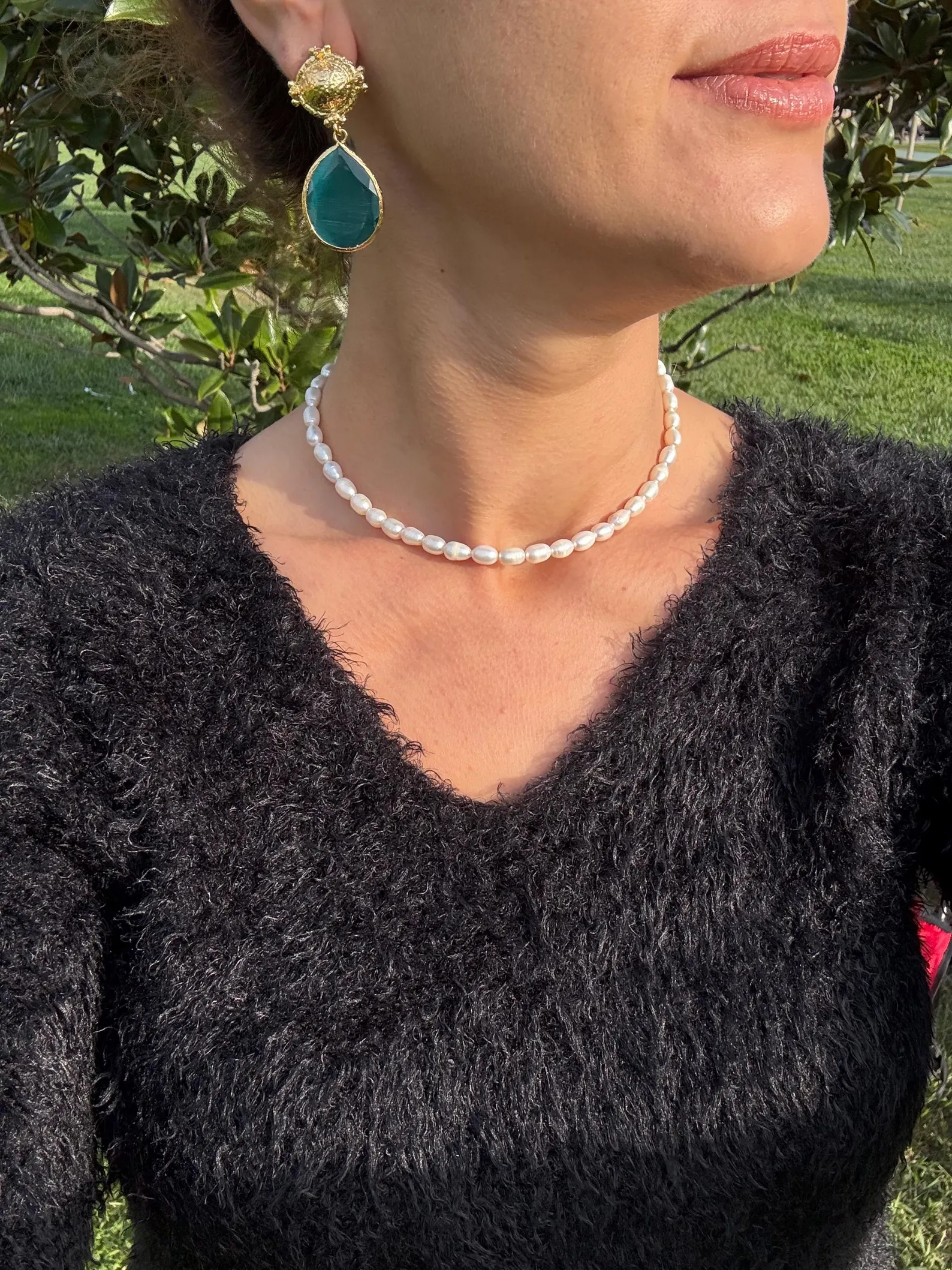 Döküm Taç Kedi Gözü Taşlı Küpeler