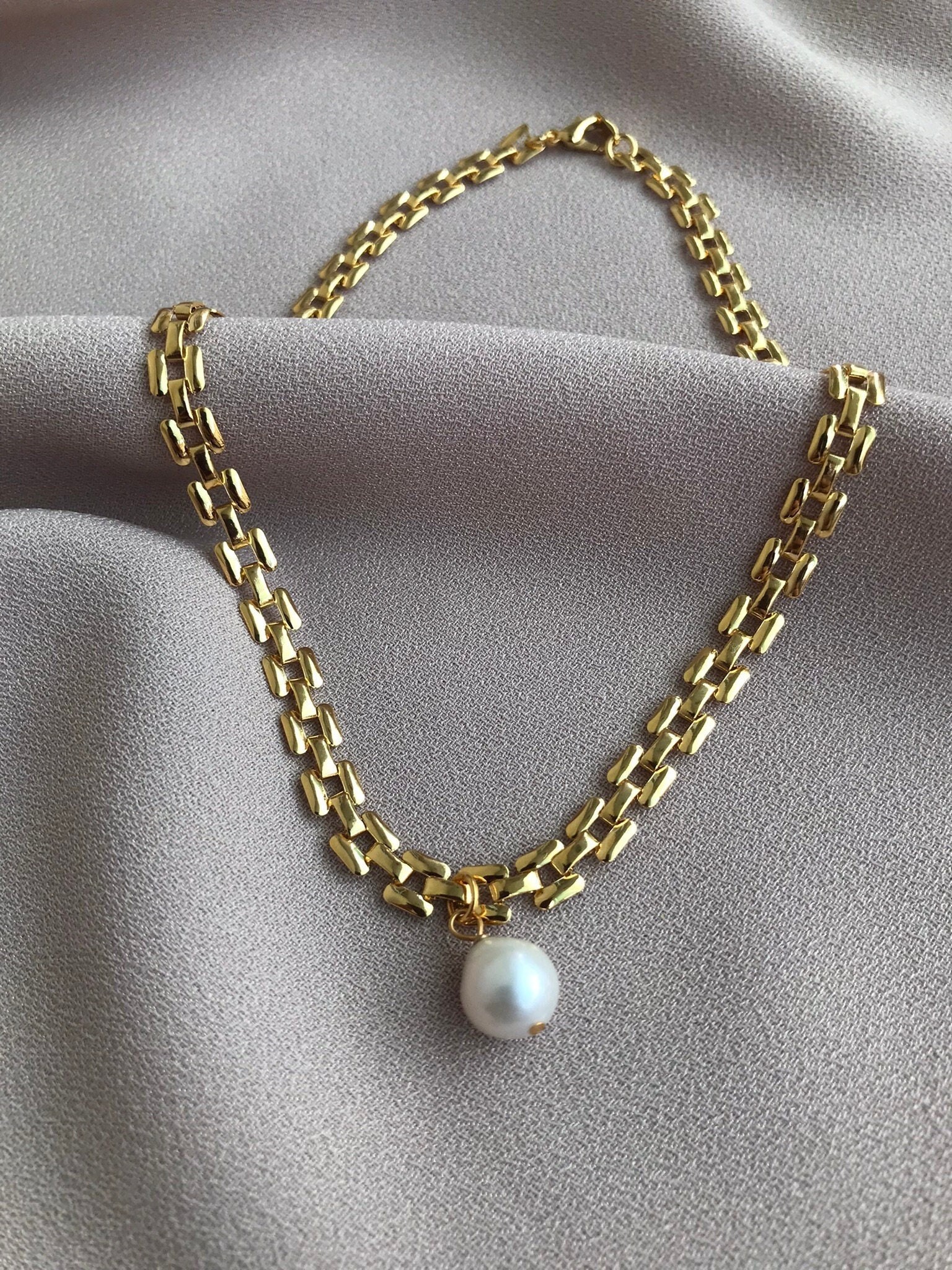YENİ ! İnci ve Hasır Zincirli Choker