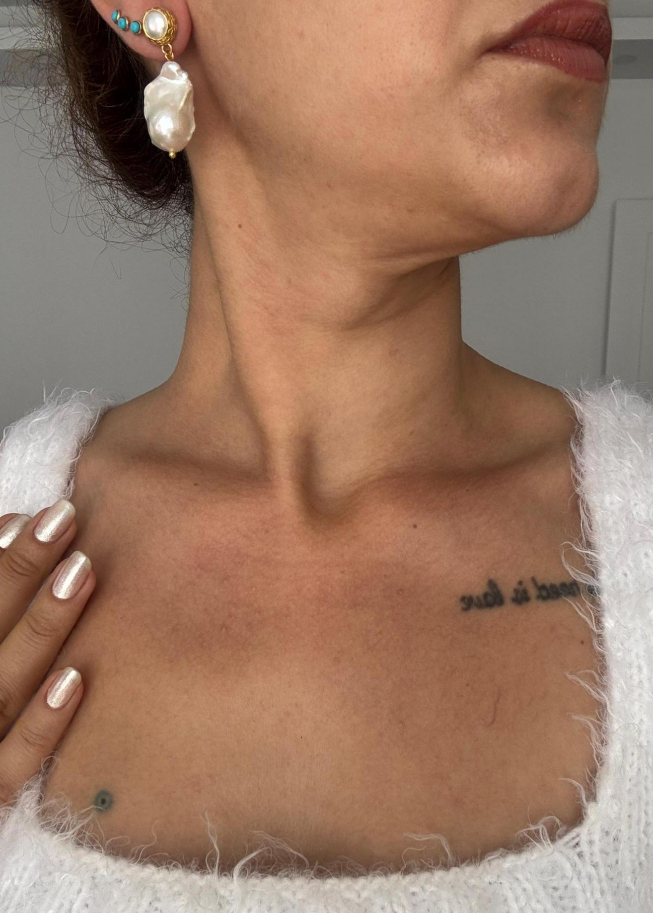 Büyük Barok İnci Küpe