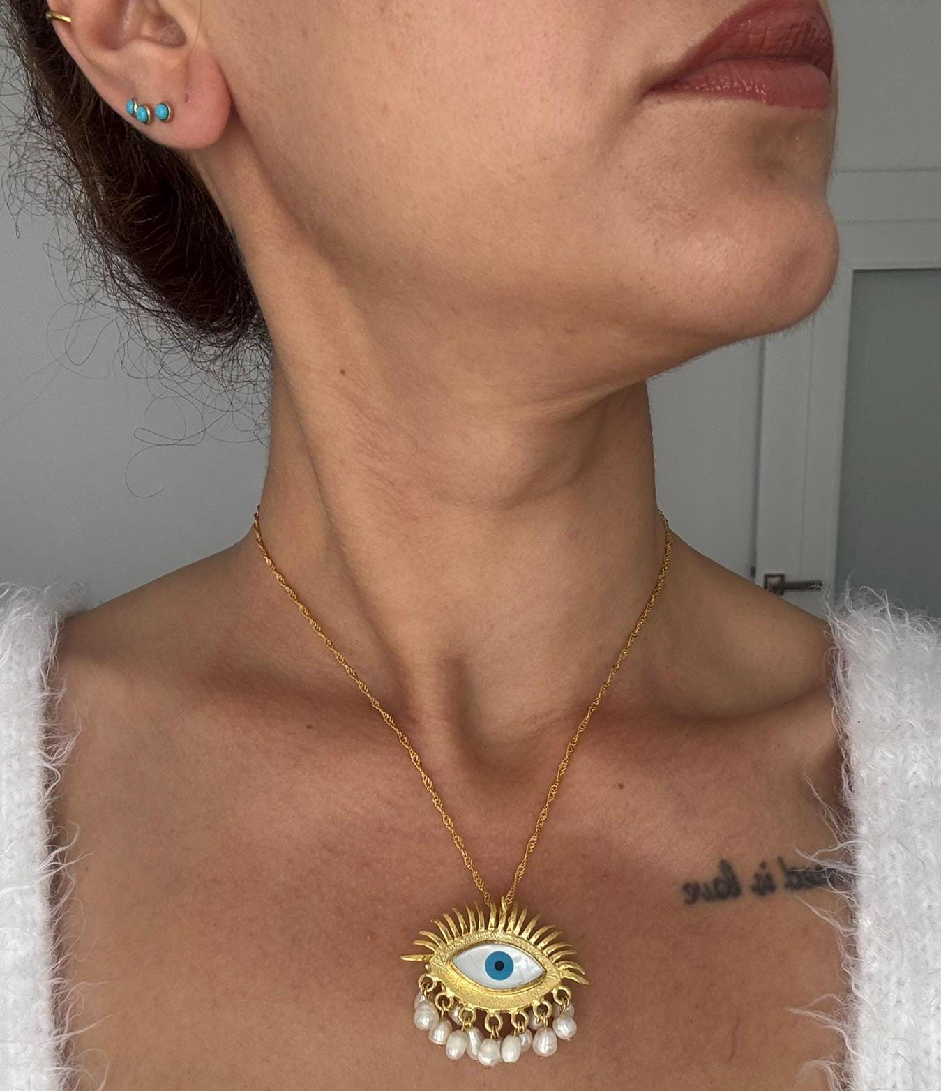 Evil Eye Protection Twirl Chain Necklace