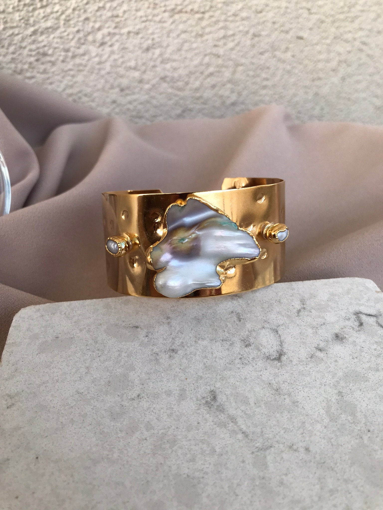 Kalın Düzensiz Barok İnci Bileklik